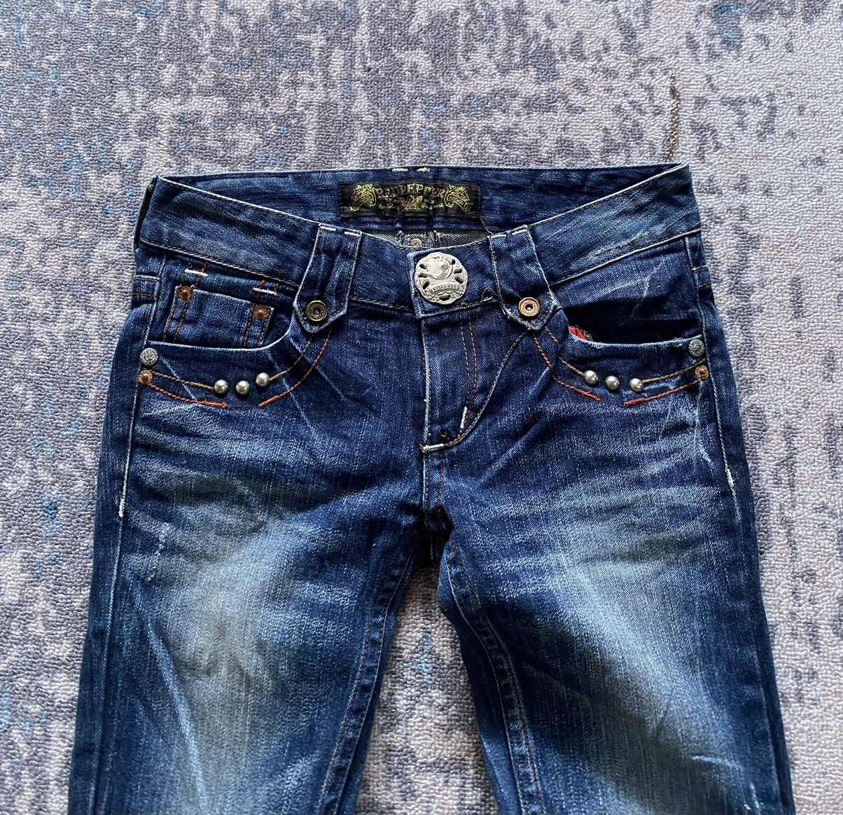 Tornado Mart Rare Red Pappers Studded Flared Pants Size US 29 - 3 Thumbnail