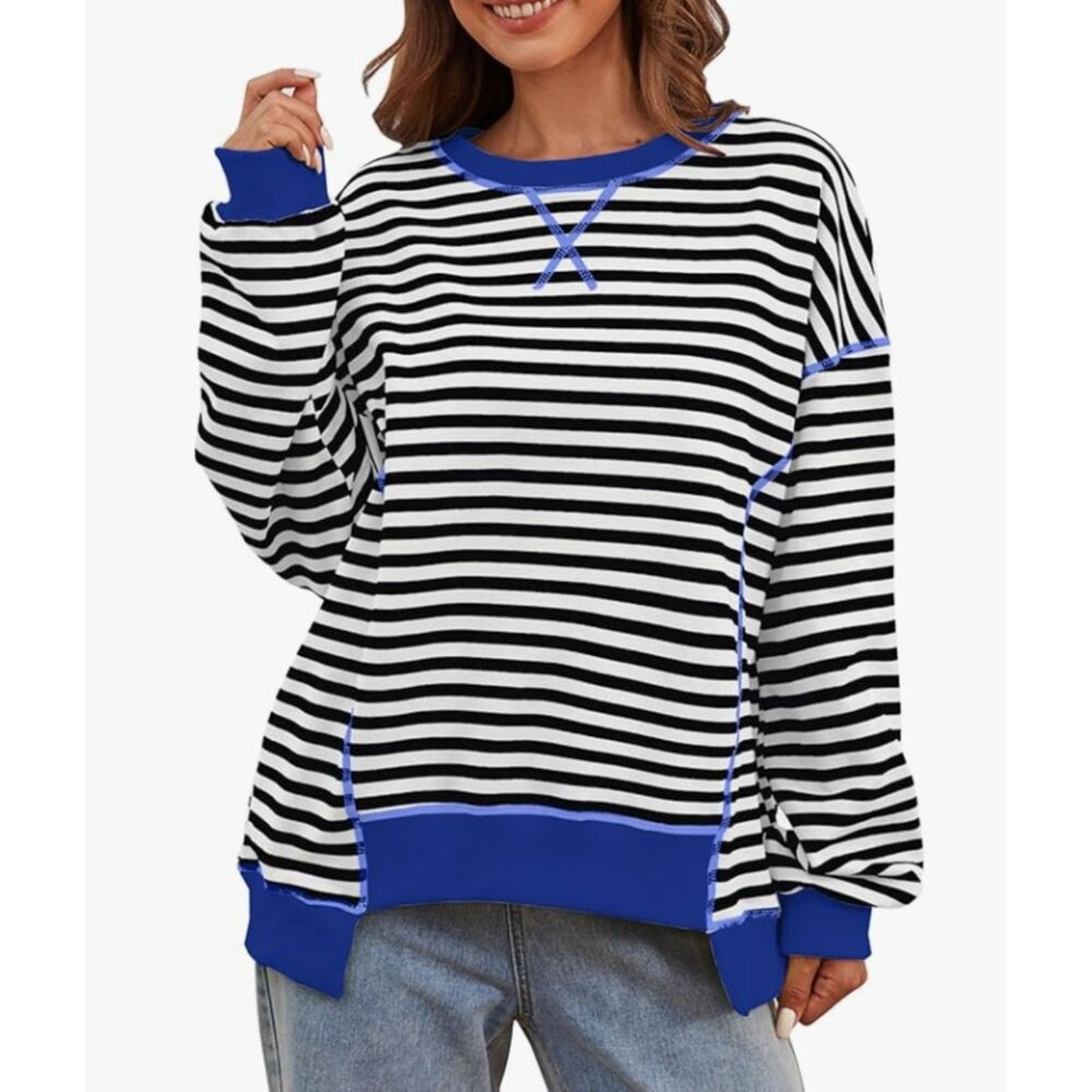 The Unbranded Brand Oversized Sweatshirt Long Sleeve Drop Shoulder SIZE SMALL Size S / US 4 / IT 40 - 5 Thumbnail