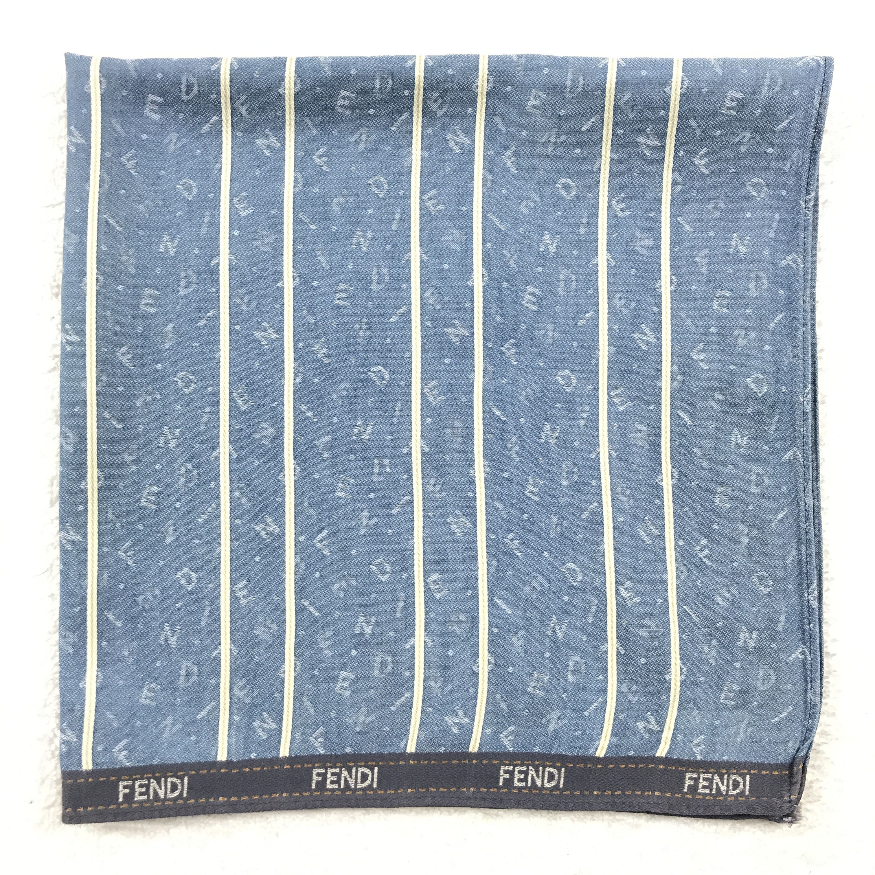 Designer × Vintage Fendi Embroidery Monogram Bandana Neckerchief Handkerchief Size ONE SIZE - 2 Thumbnail