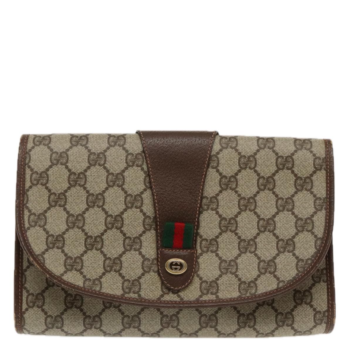 Sherry Beige Canvas Clutch Bag (Pre-Owned)