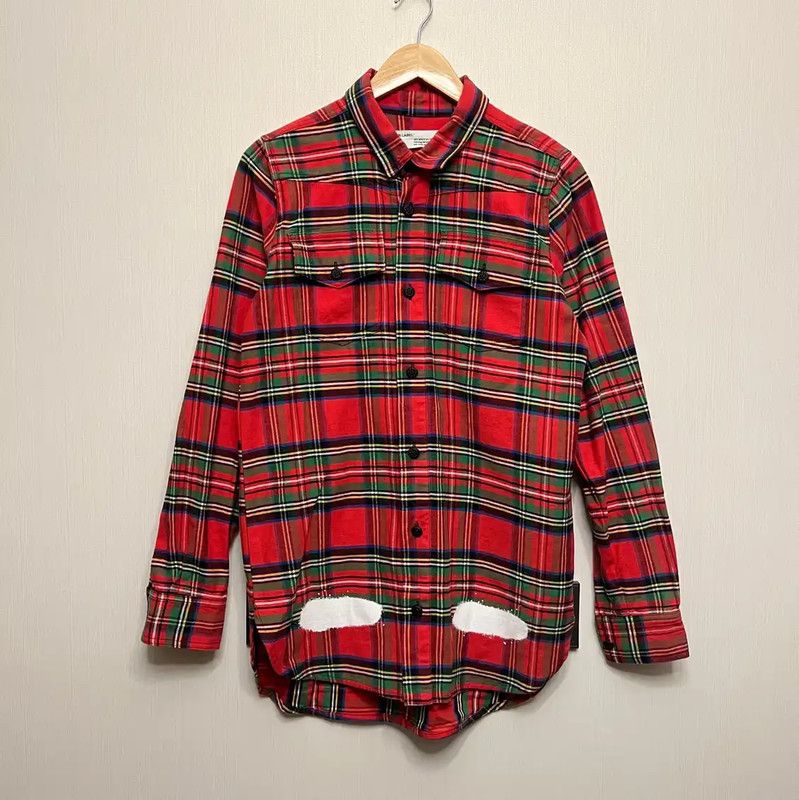 Off-White Off-White Red Plaid Men's Shirt 0089 Size US XXS / EU 40 - 1 Thumbnail