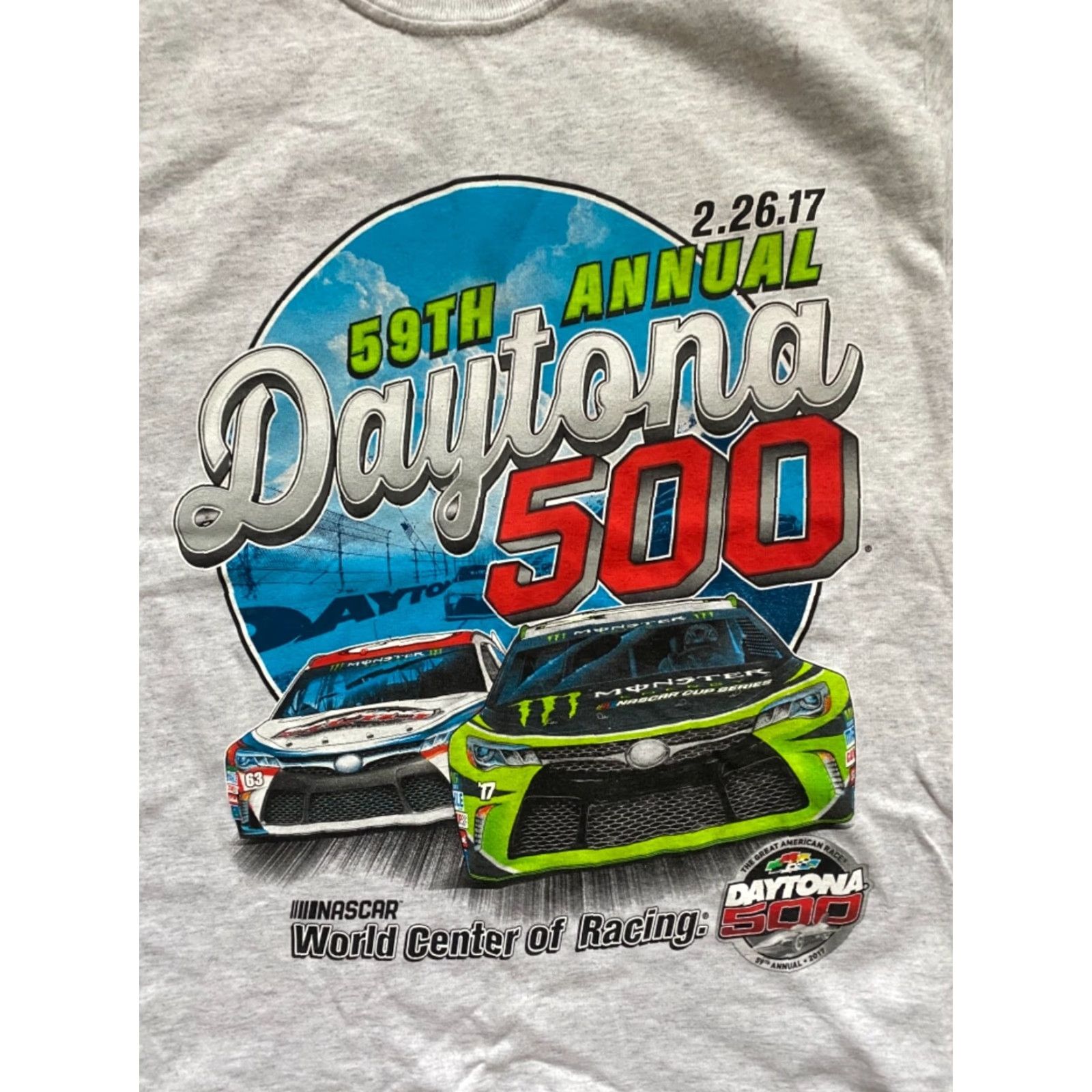 NASCAR Nascar Mens T Shirt Small Gray 59th Annual Daytona 500 Line Up 2017 Crew Neck Short Sleeve Cotton Daytona Size US S / EU 44-46 / 1 - 3 Thumbnail