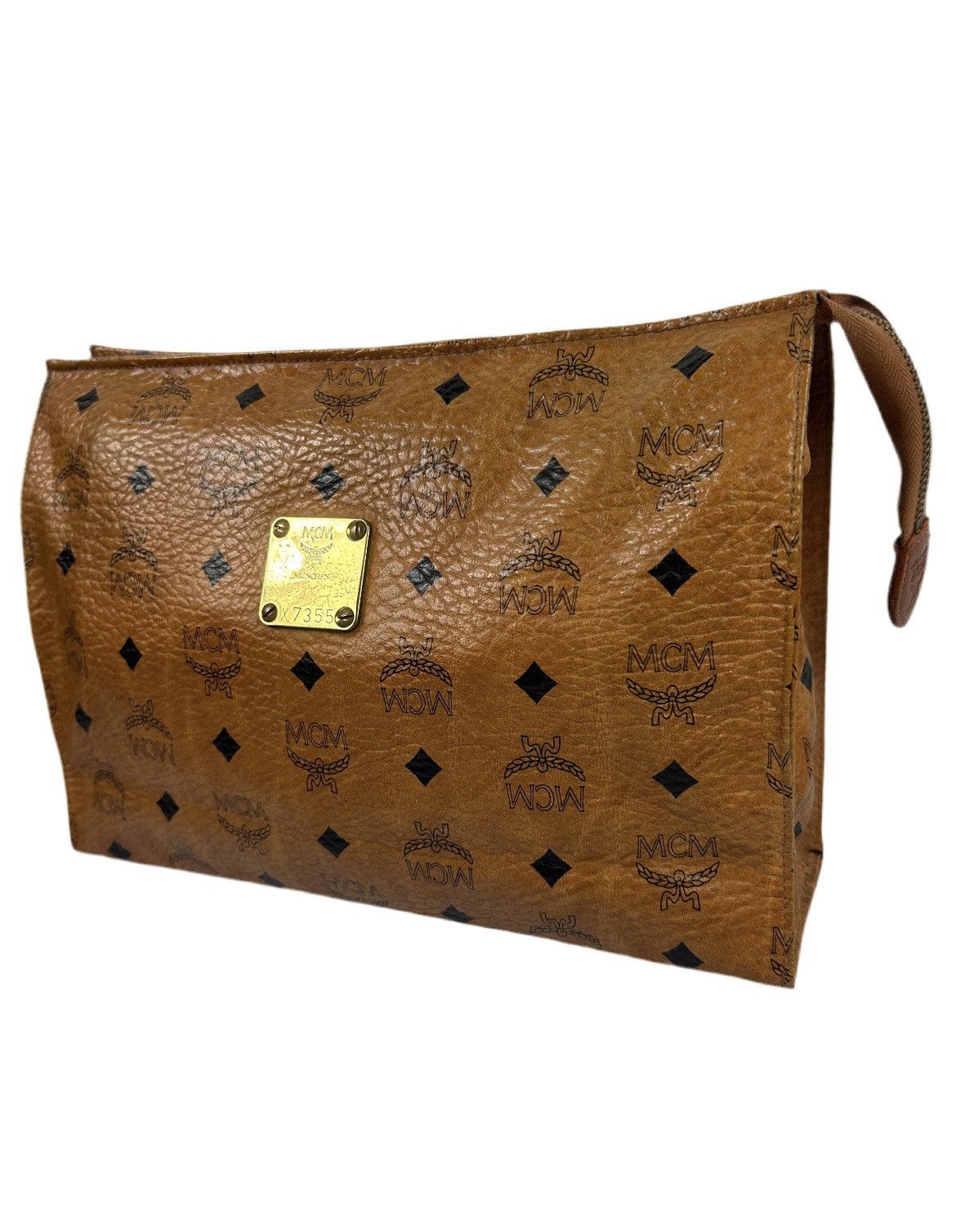 MCM MCM Cognac Leather Clutch Bag Size ONE SIZE - 1 Thumbnail