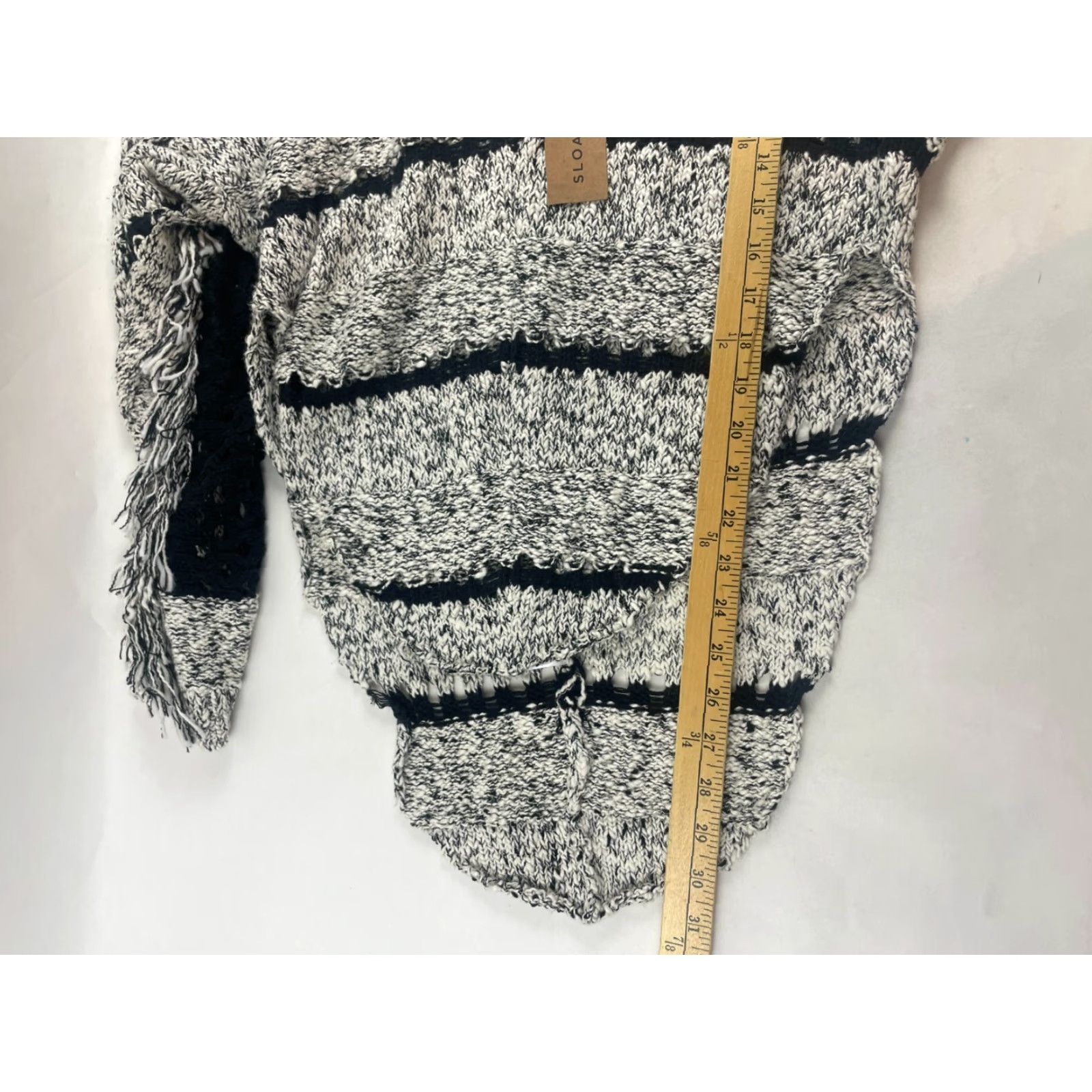 Vintage Sloane Rouge Sweater Women's XS Black Fringe Pullover Knit, Pullover, NEW, Fringe, Black White, XS, Sloane Rouge, Sweat... Size XS / US 0-2 / IT 36-38 - 6 Thumbnail