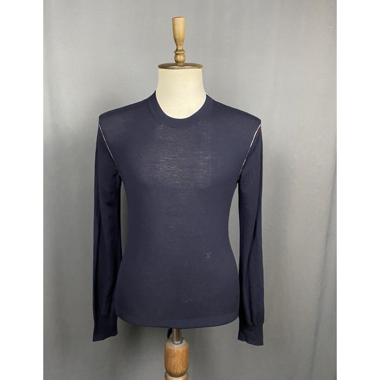 Celine Celine Men's Blue Crewneck Wool Knitted Sweater Size S-M Size US S / EU 44-46 / 1 - 1 Thumbnail