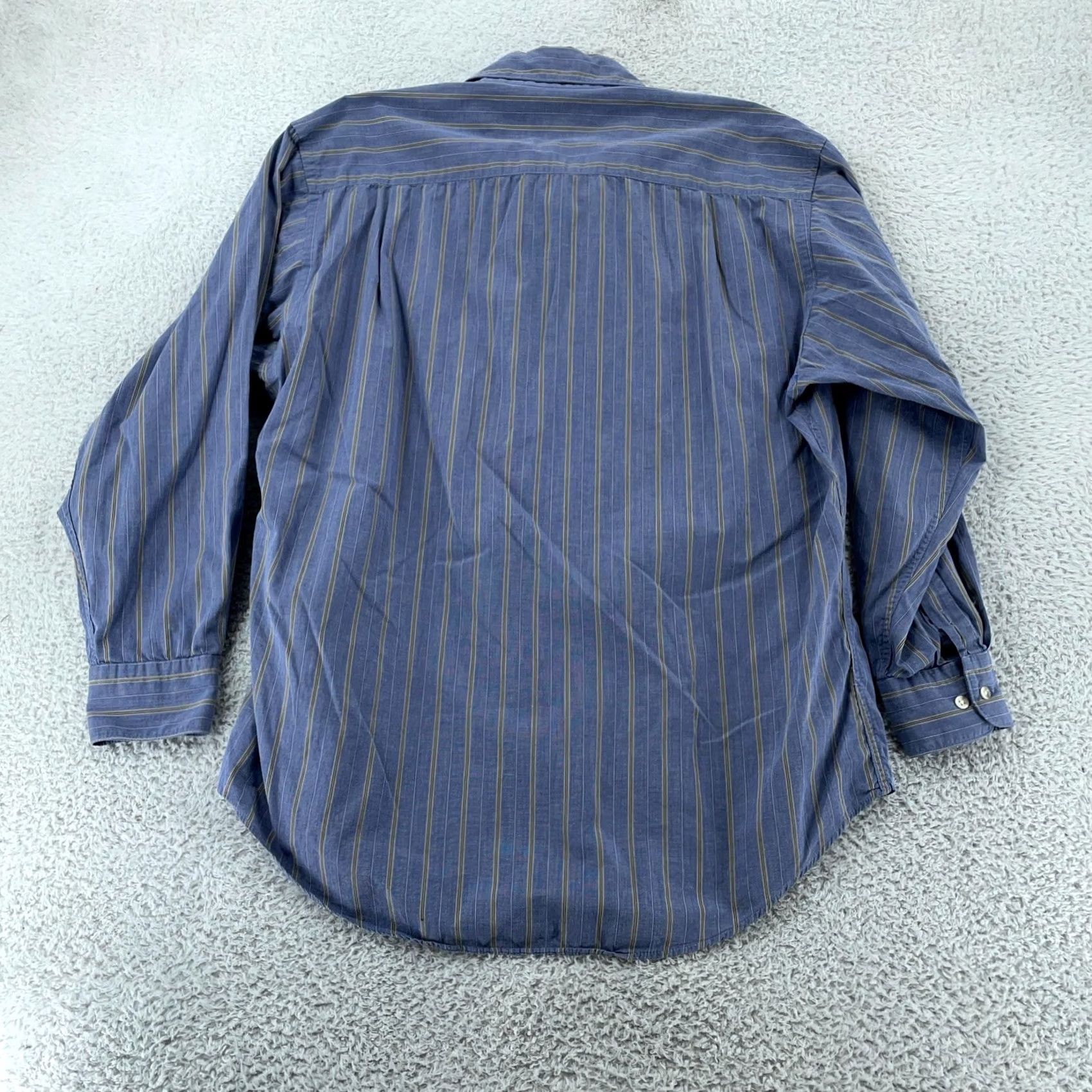 Vintage Vintage Sero Shirt Mens XL Blue Striped Regular Fit Button Up USA Size US XL / EU 56 / 4 - 3 Thumbnail