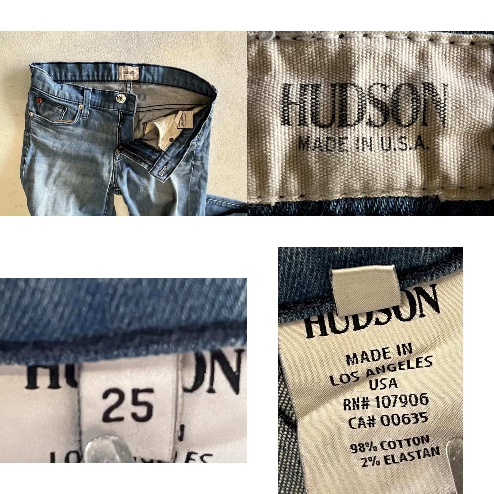 Hudson Hudson Jeans Womens Skinny Medium Wash Stretch Denim Blue Jeans Size 25 Size 42" / US 20 - 8 Thumbnail
