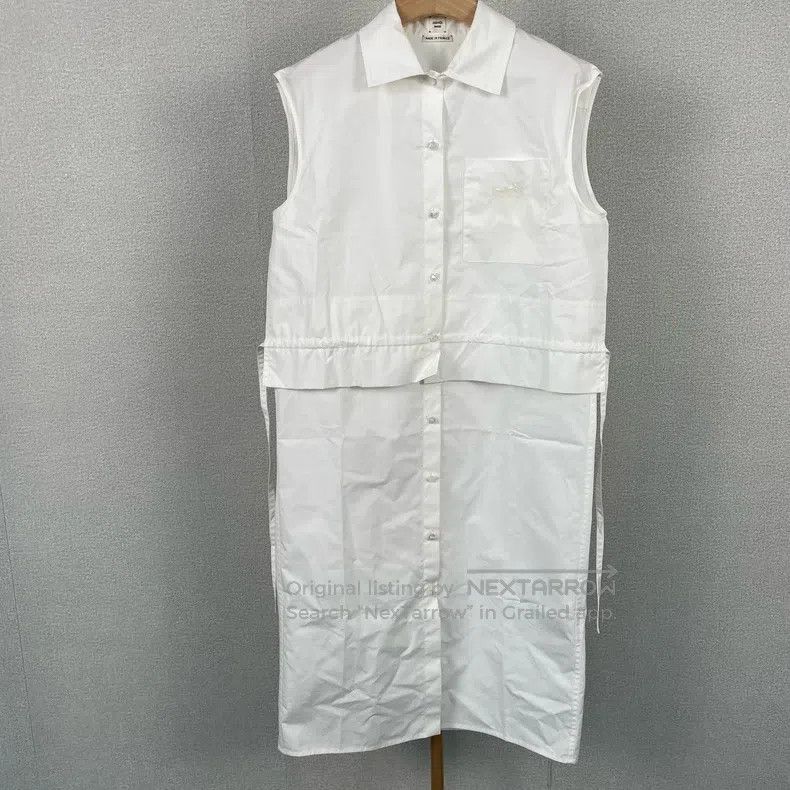 Hermes Hermes White Sleeveless Shirt Dress Size XXS / US 00 / IT 34 - 1 Thumbnail