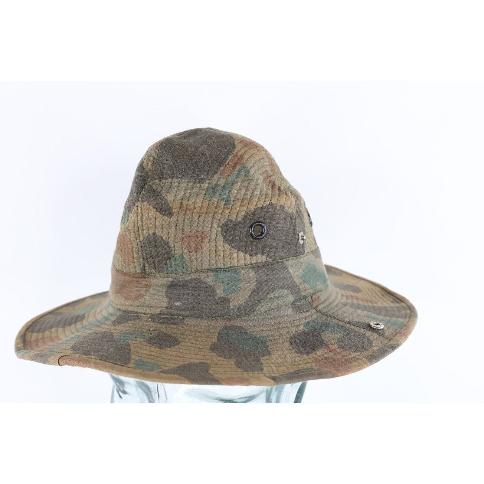 Vintage 60s 70s Vietnam War Camouflage Cowboy Ranger Hat