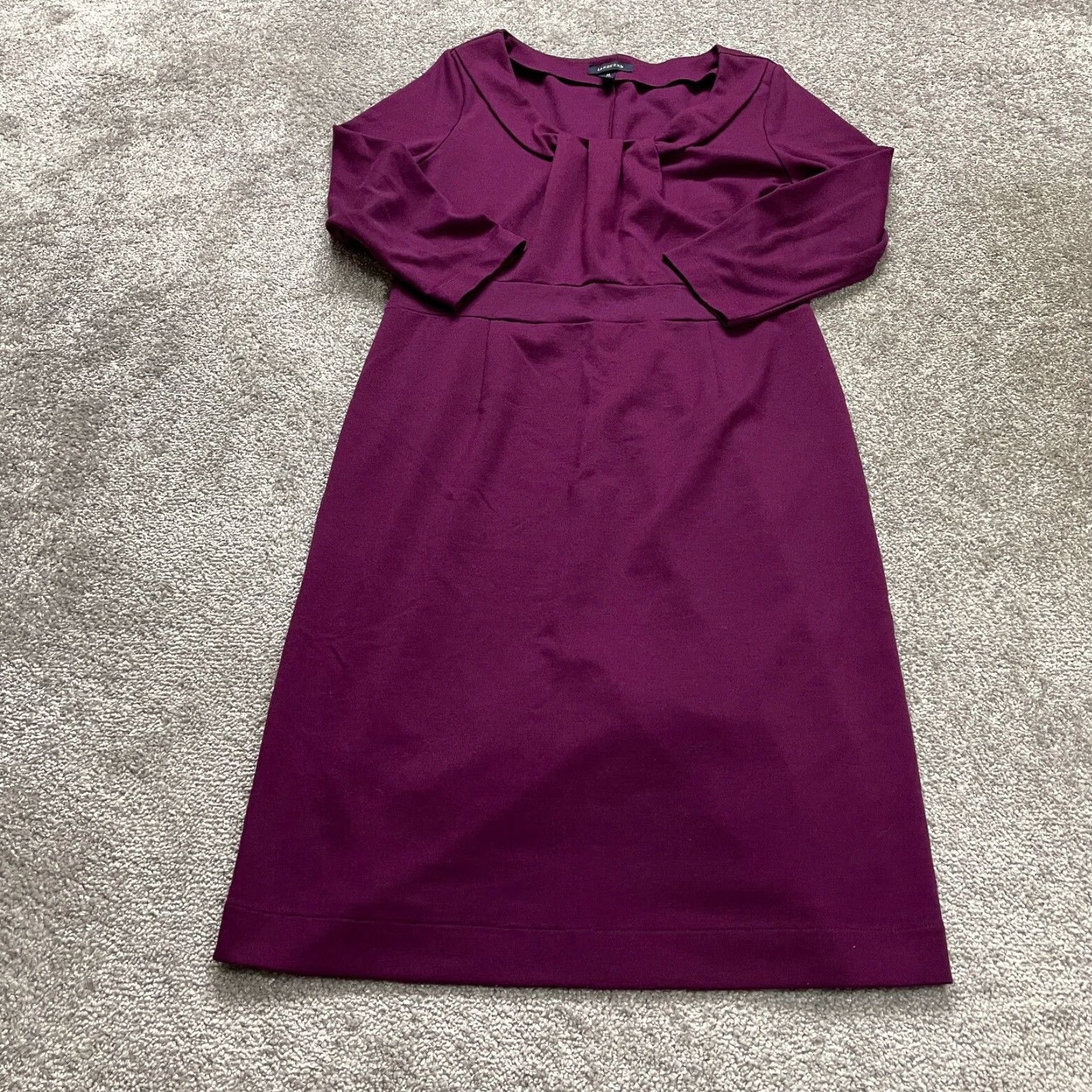 Lands' End Lands' End Sheath Midi Dress Womens M Purple 3/4 Sleeve Workwear Business Size M / US 6-8 / IT 42-44 - 2 Thumbnail