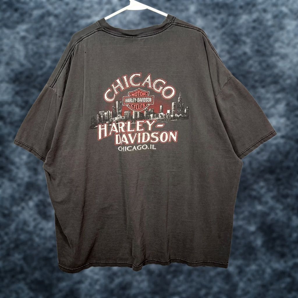 Harley Davidson Harley-Davidson T-Shirt 4XL Gray Short Sleeve Crew Neck Cotton USA Made Mens Big & Tall Vintage Graphic Tee Shirt Size US XXL / EU 58 / 5 - 1 Thumbnail