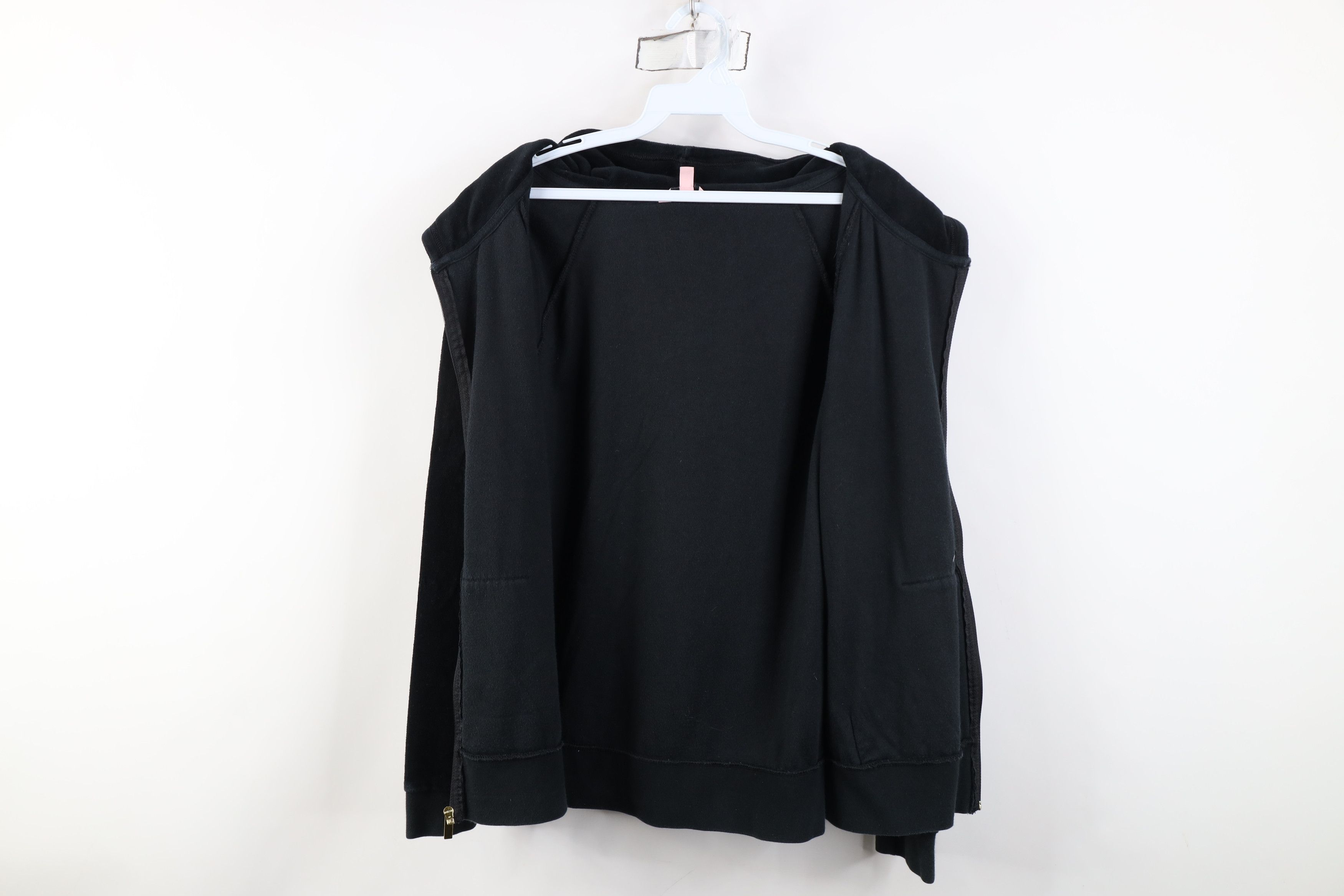 Juicy Couture Vintage 90s Y2K Juicy Couture Velour Zip Hoodie Black Size L / US 10 / IT 46 - 9 Thumbnail