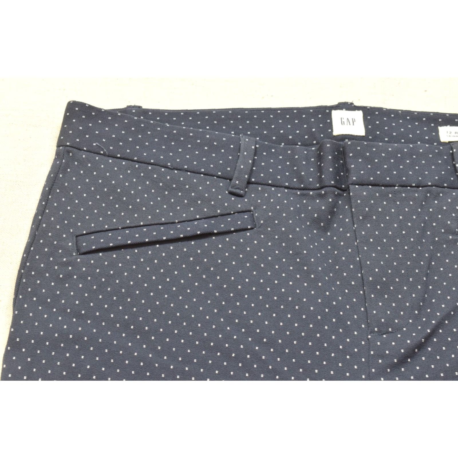 Gap Gap Pants Skinny Ankle Women's 12 Navy Blue Polka Dot Stretch Cotton Shirt? Size 34" / US 12 / IT 48 - 5 Thumbnail