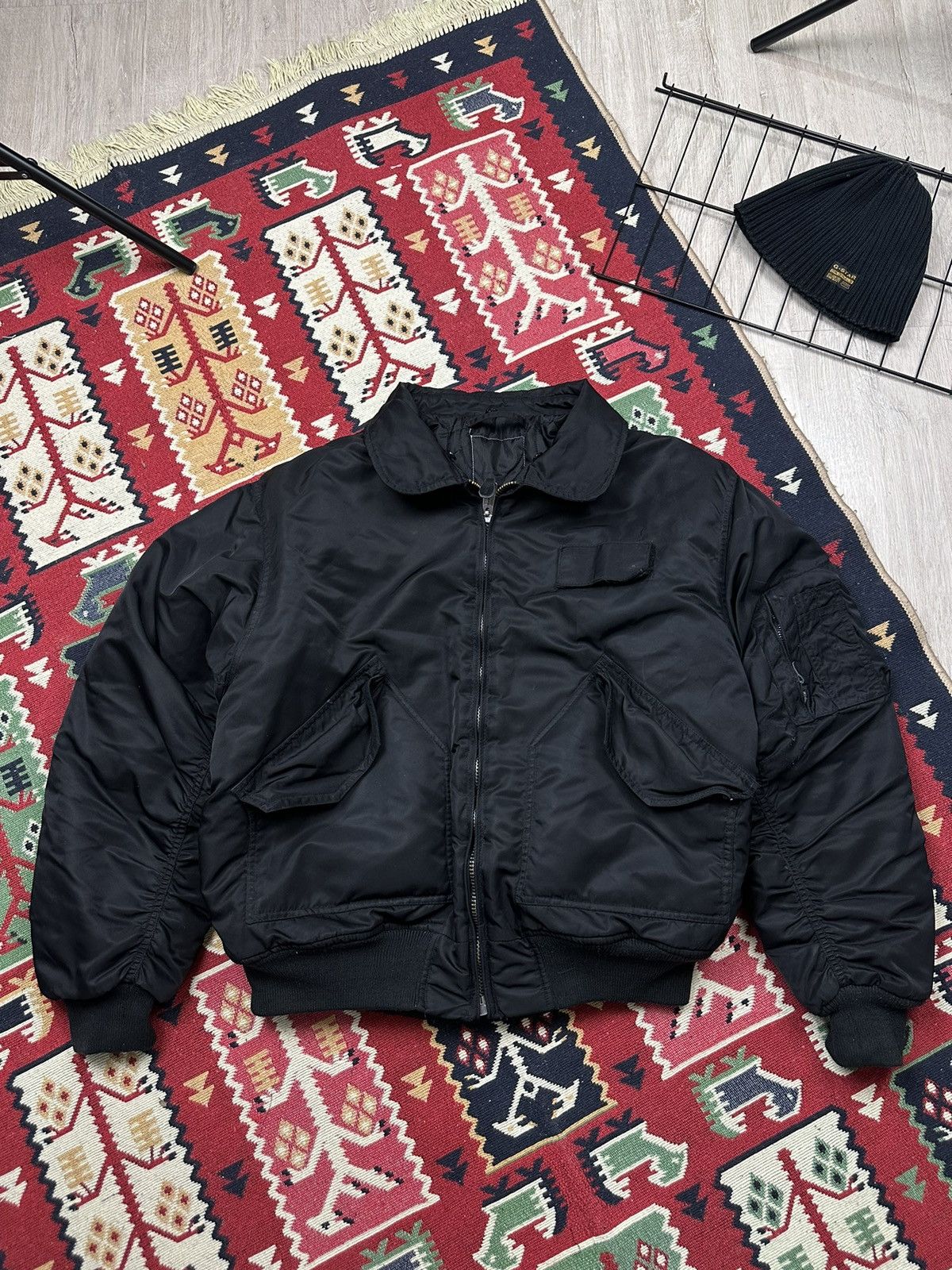Pre-owned Alpha Industries Vintage Miltec  Style Ma-1 Bomber Jacket In Black
