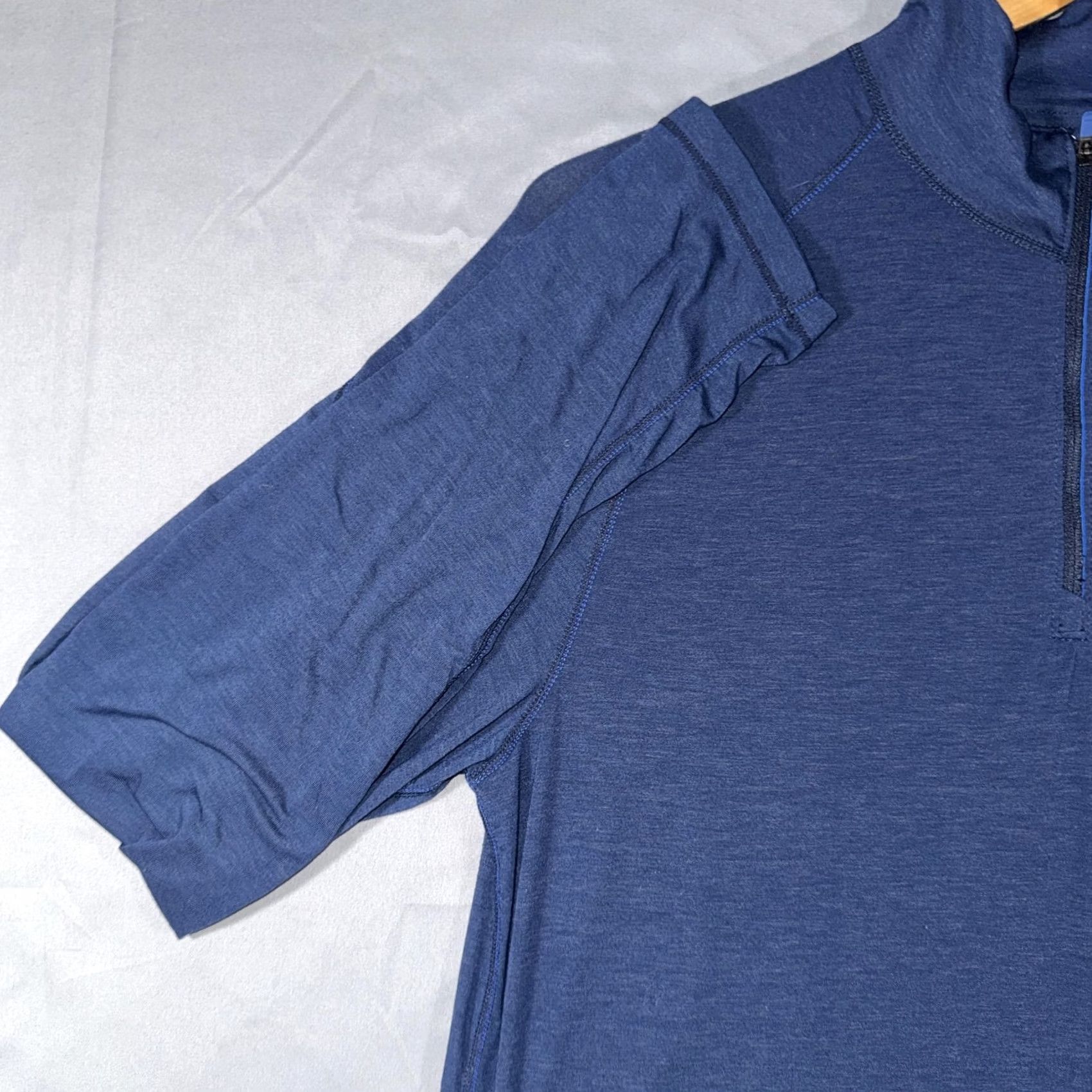 Vintage Paradox Merino Blend Pullover Mens M Blue 1/4 Zip Long Sleeve Base Layer Activewear Hiking Running Gym Training Walking Size US M / EU 48-50 / 2 - 6 Thumbnail