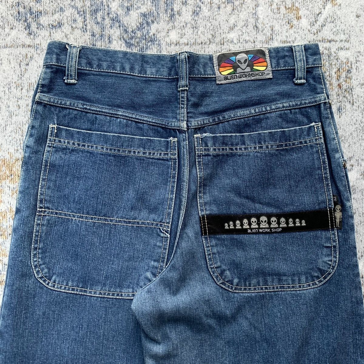 Alien Workshop × JNCO × Vintage 1990s Rare Alien Workshop Wide Baggy Jeans Size US 32 / EU 48 - 2 Thumbnail