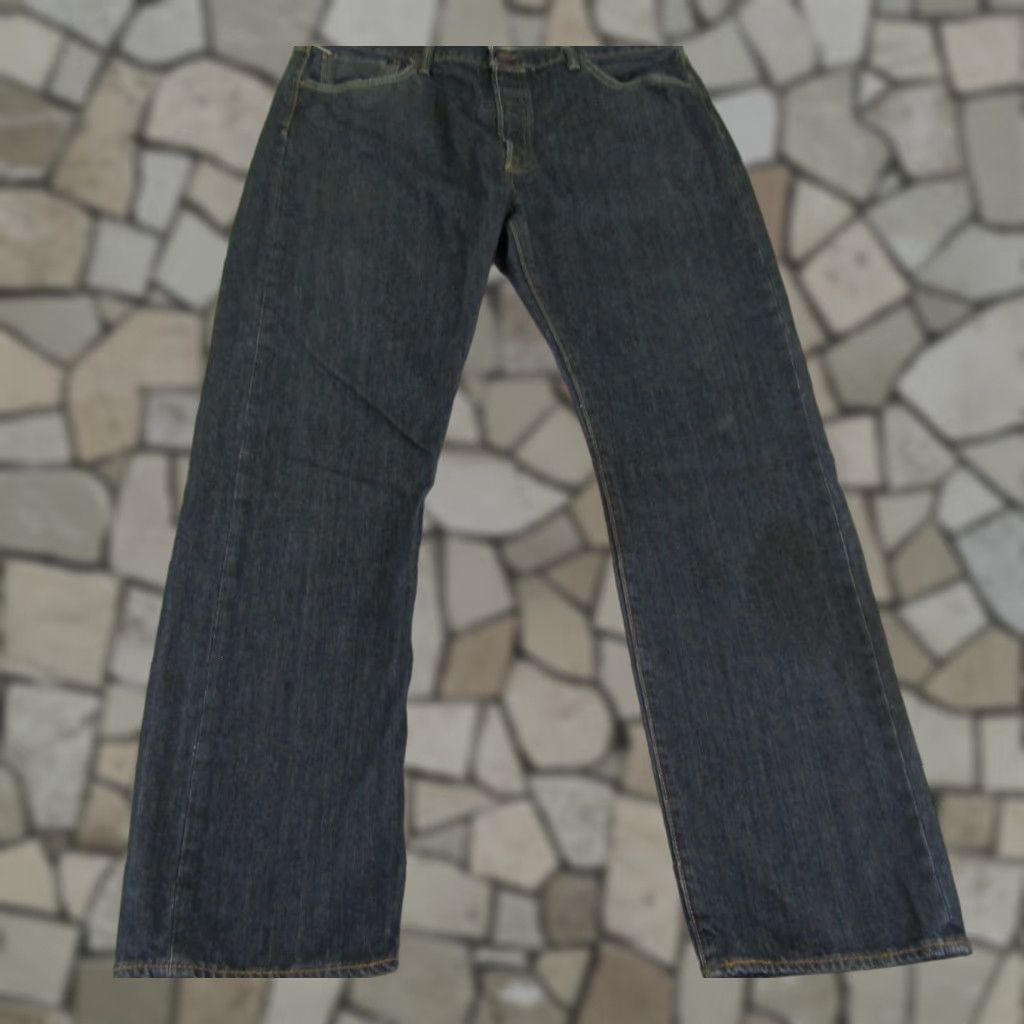 Levi's Levi's 501 Jeans Mens 36x32 Blue Denim Button Fly Classic Fit Straight Red Tab Denim Jeans Mens Regular Size US 35 - 1 Thumbnail