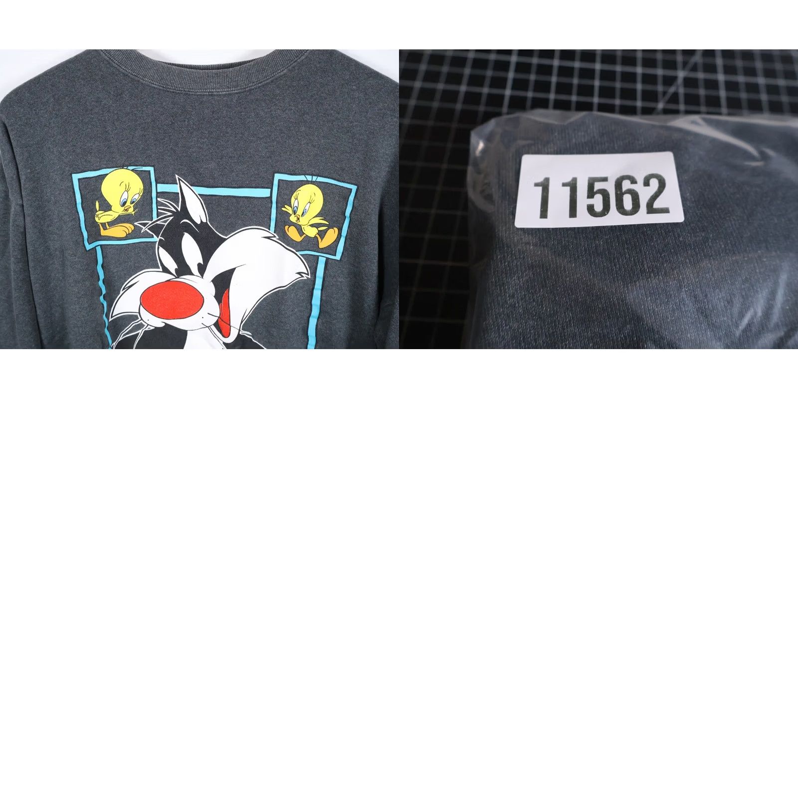 Vintage VINTAGE Looney Tunes Sweatshirt Mens Regular Medium Gray 1993 Tweety Sylvester Graphic Print Boxy Fit Size US M / EU 48-50 / 2 - 9 Thumbnail
