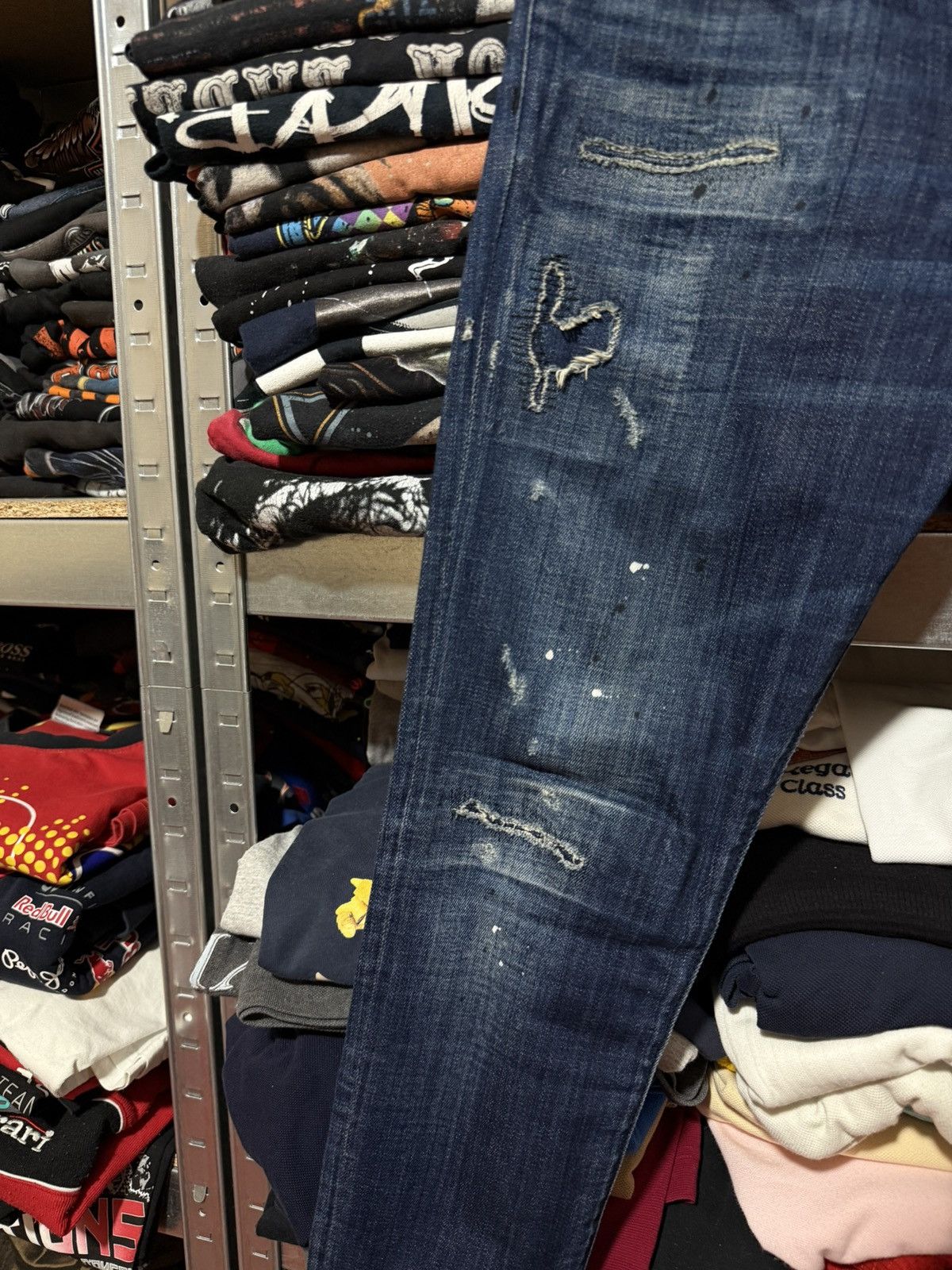 Dsquared2 Rare Luxury Dsquared2 Distressed Denim Navy Jeans Y2K Hype Size US 28 / EU 44 - 5 Thumbnail