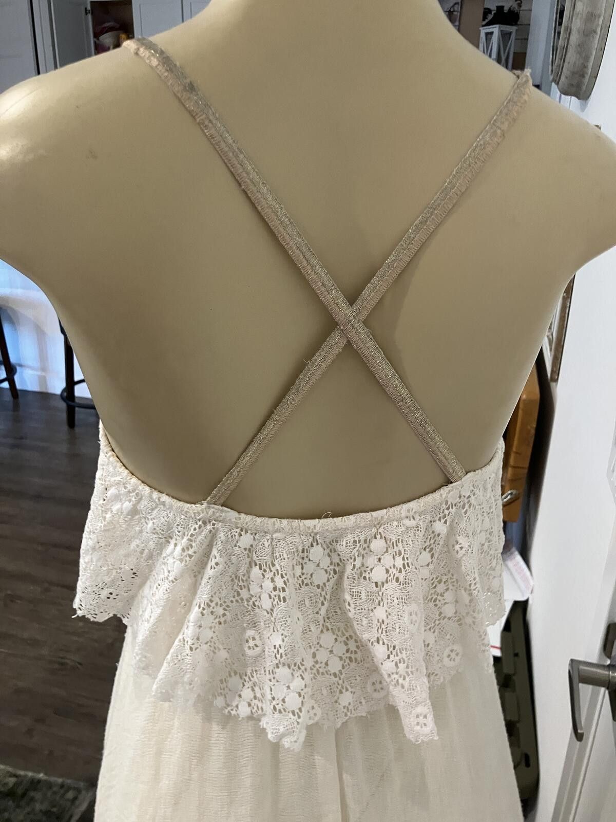 Unknown London Bohemian Style White Lace Maxi Dress with Embroidered Detail Size XS / US 0-2 / IT 36-38 - 8 Thumbnail