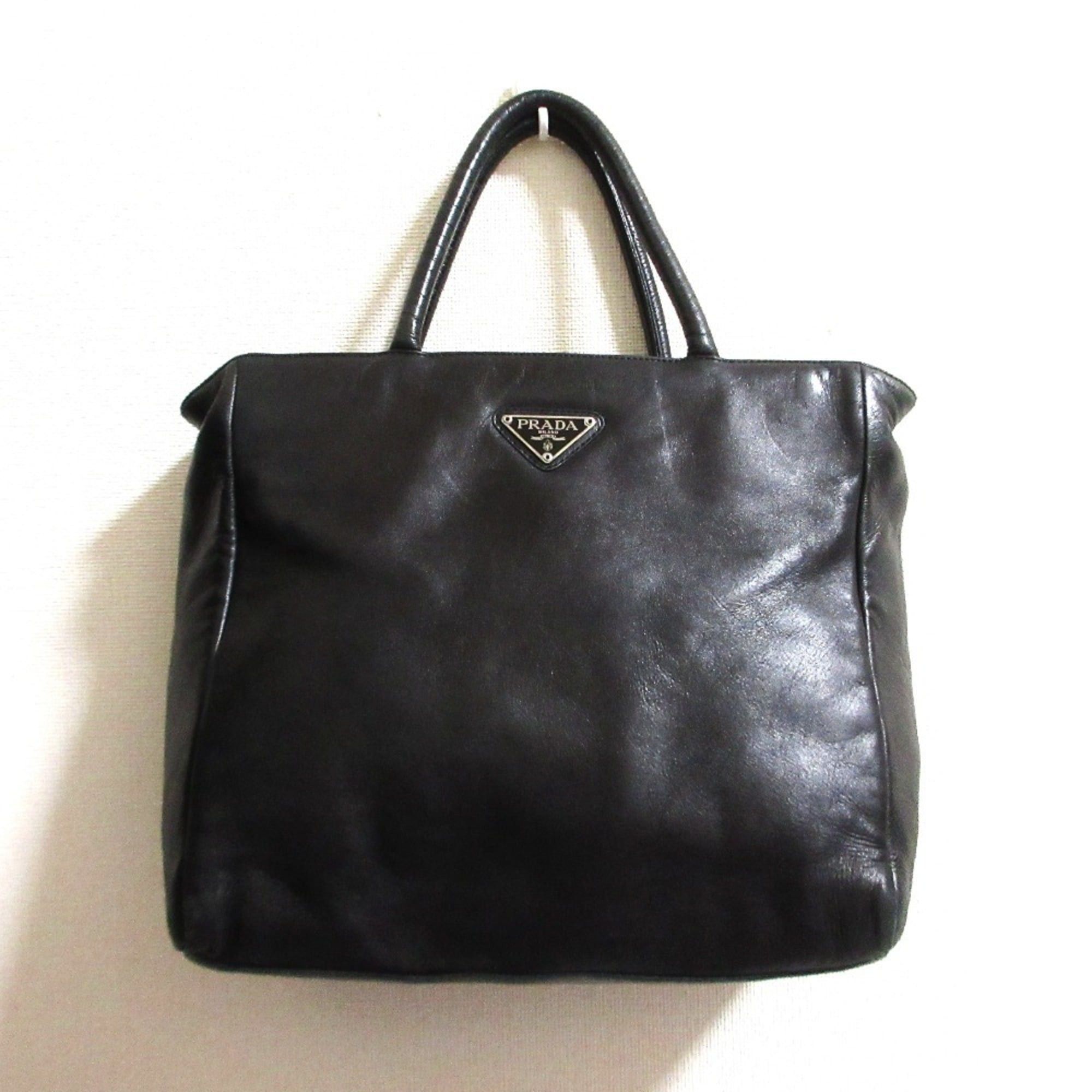 Prada Prada Nappa Leather Tote Bag Black Women's Size ONE SIZE - 1 Thumbnail