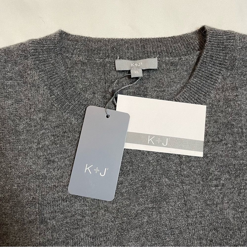 Other NWT New KIER & J Shadow Stripe Crewneck Wool Blend Grey Swe Size US XL / EU 56 / 4 - 6 Thumbnail