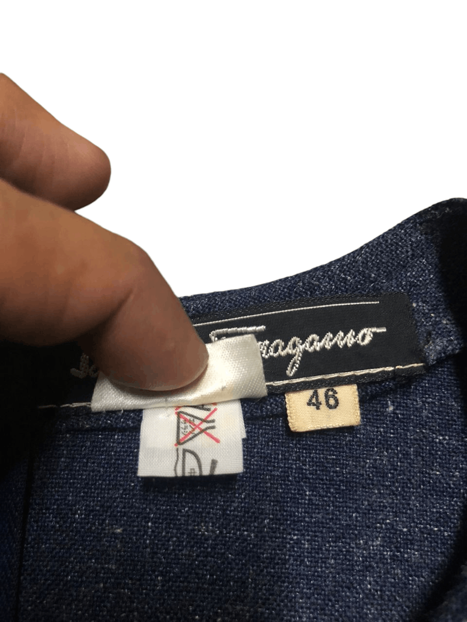Salvatore Ferragamo × Vintage Vintage Salvatore Ferragamo Wool Dress Short Sleeve Size XL / US 12-14 / IT 48-50 - 14 Thumbnail