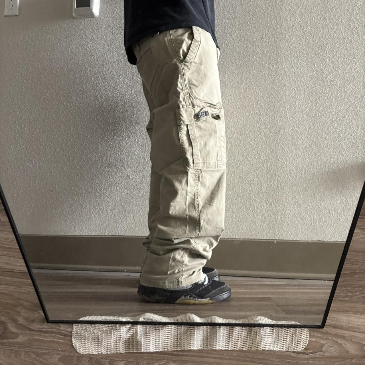 Vintage Crazy Vintage Y2K/2000s Khaki Cream Streetwear Skater Style Cargo Pants! 38x30 Size US 38 / EU 54 - 2 Thumbnail