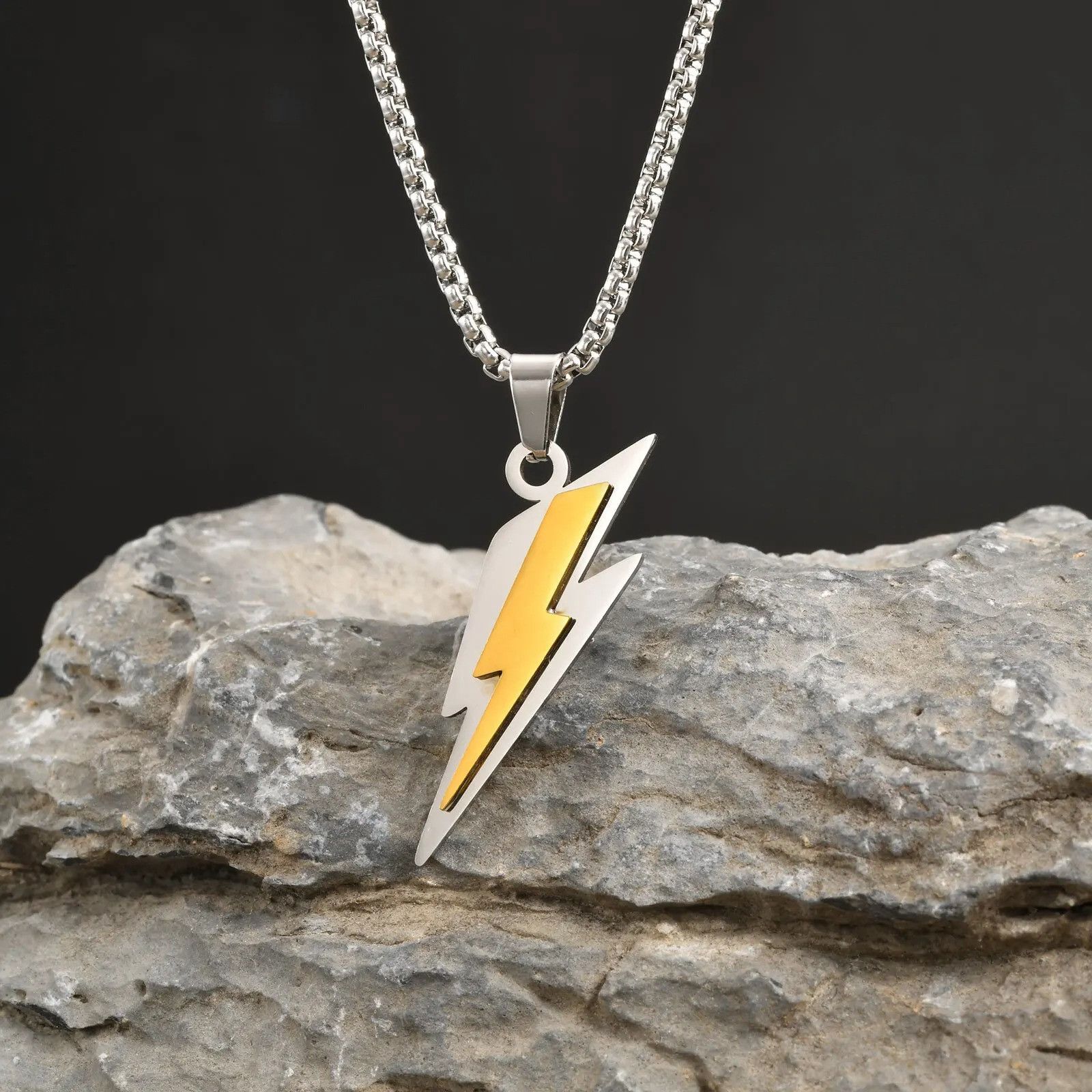 Vintage Lightning Stainless Steel Necklace Size ONE SIZE - 1 Thumbnail