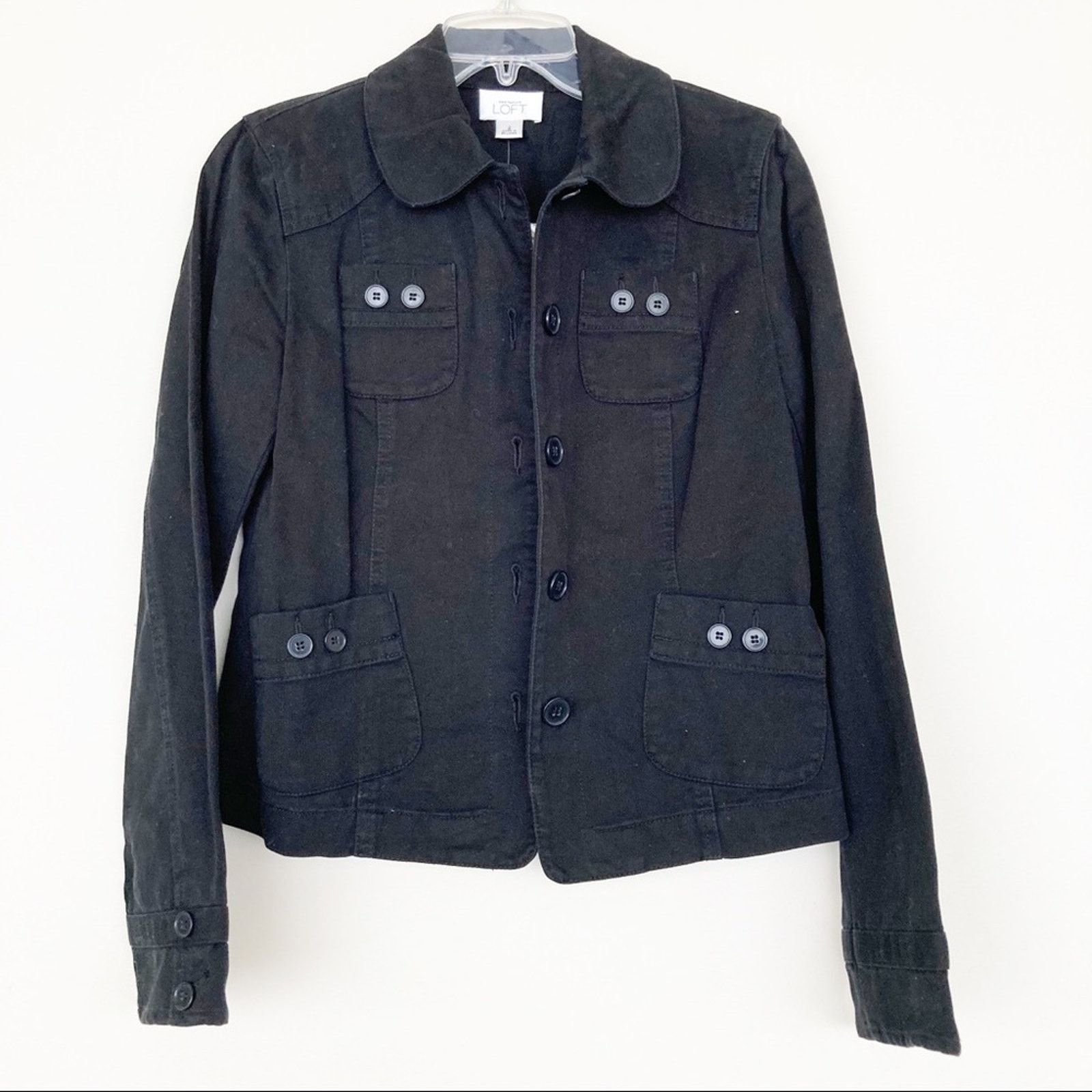 Loft Loft Black Denim Button Down Jacket Sz 2 Size XS / US 0-2 / IT 36-38 - 5 Thumbnail