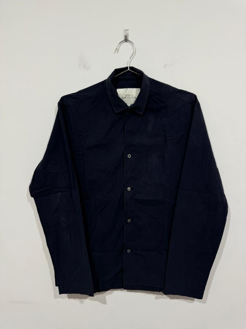 Studio Nicholson Studio Nicholson Soft Twill Shirting Dark Navy Size US S / EU 44-46 / 1 - 1 Thumbnail
