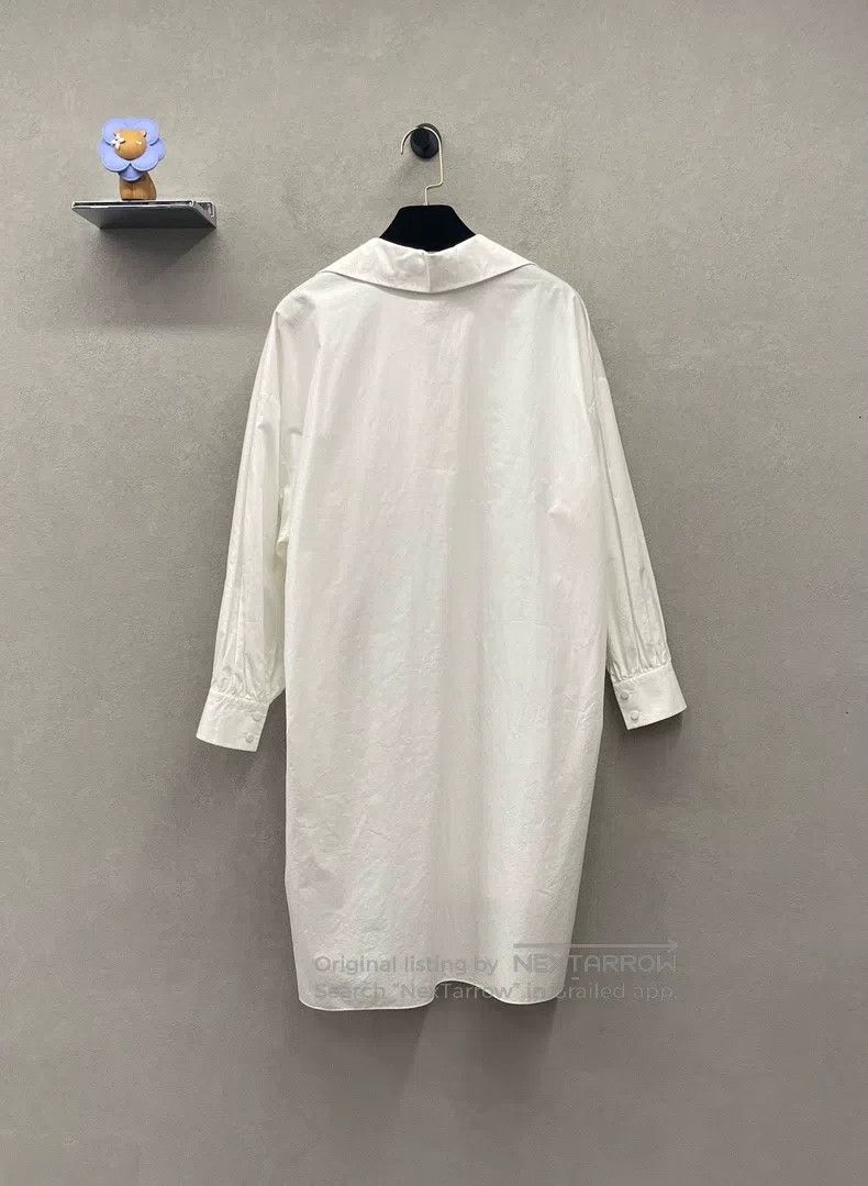 Fendi Fendi Pocket Logo Embroidered White Shirt Dress, Cotton Fa Size 4XL / US 24-26 - 2 Thumbnail