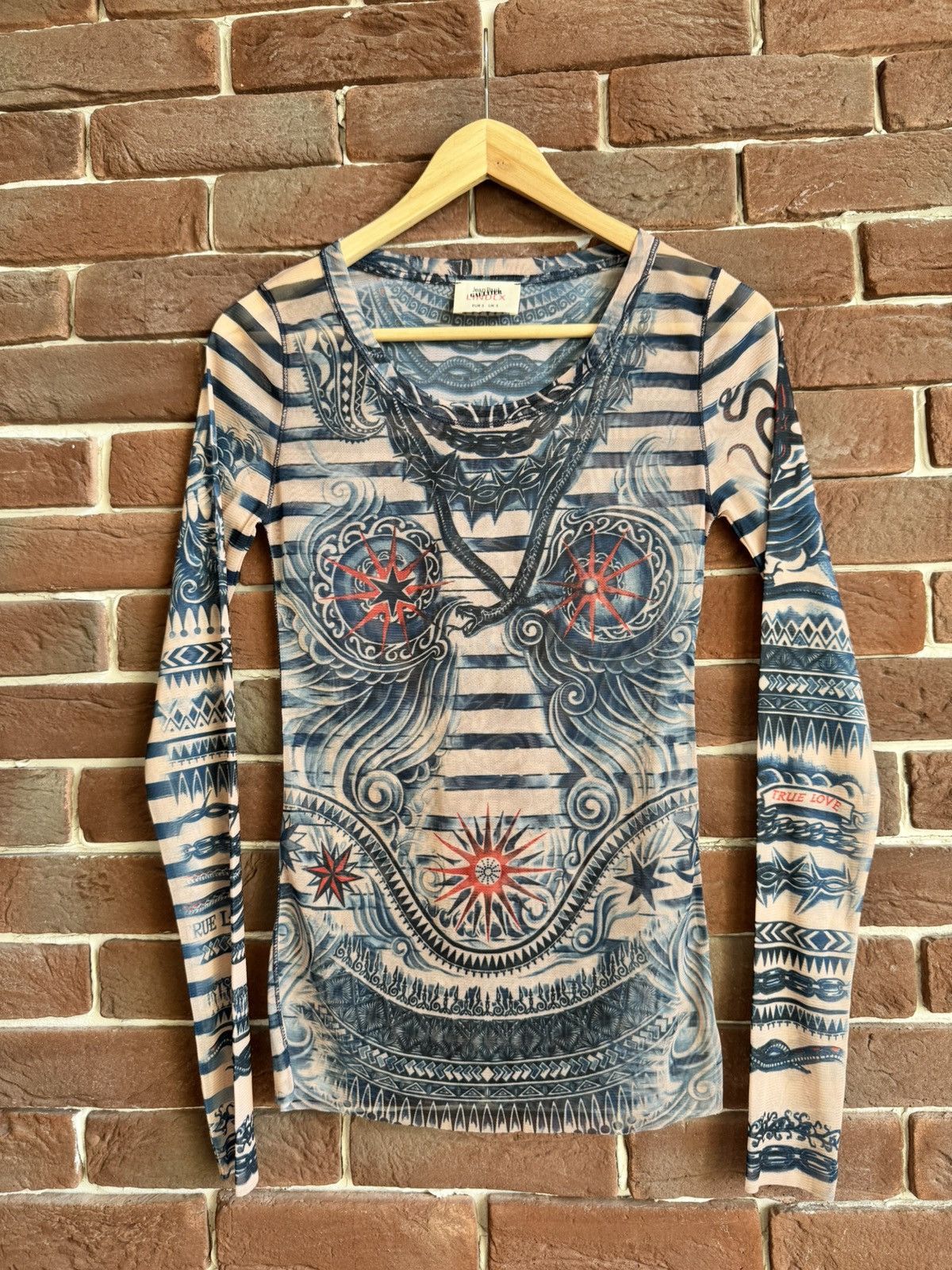 Jean Paul Gaultier Jean Paul Gaultier Tattoo Mesh Top Hyoe Streetwear Hype S Size S / US 4 / IT 40 - 1 Thumbnail