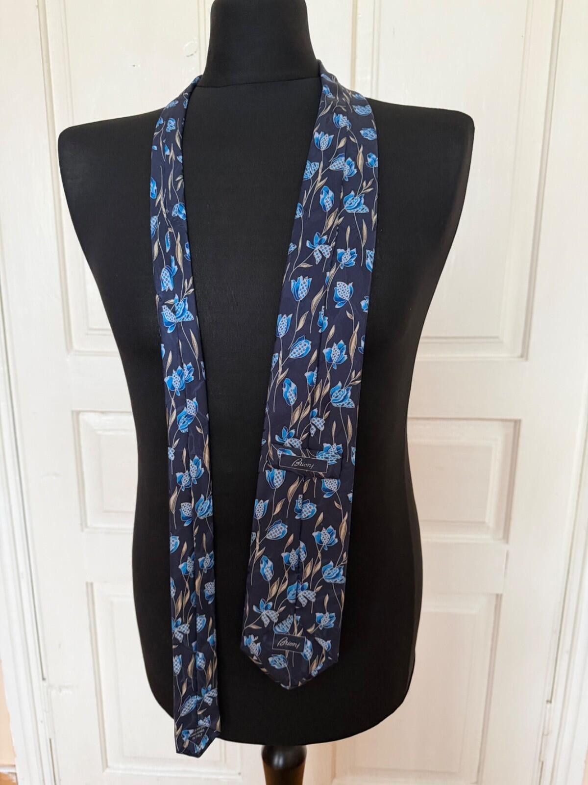 Brioni Brioni Silk Blue Flovers Tie Size ONE SIZE - 4 Thumbnail