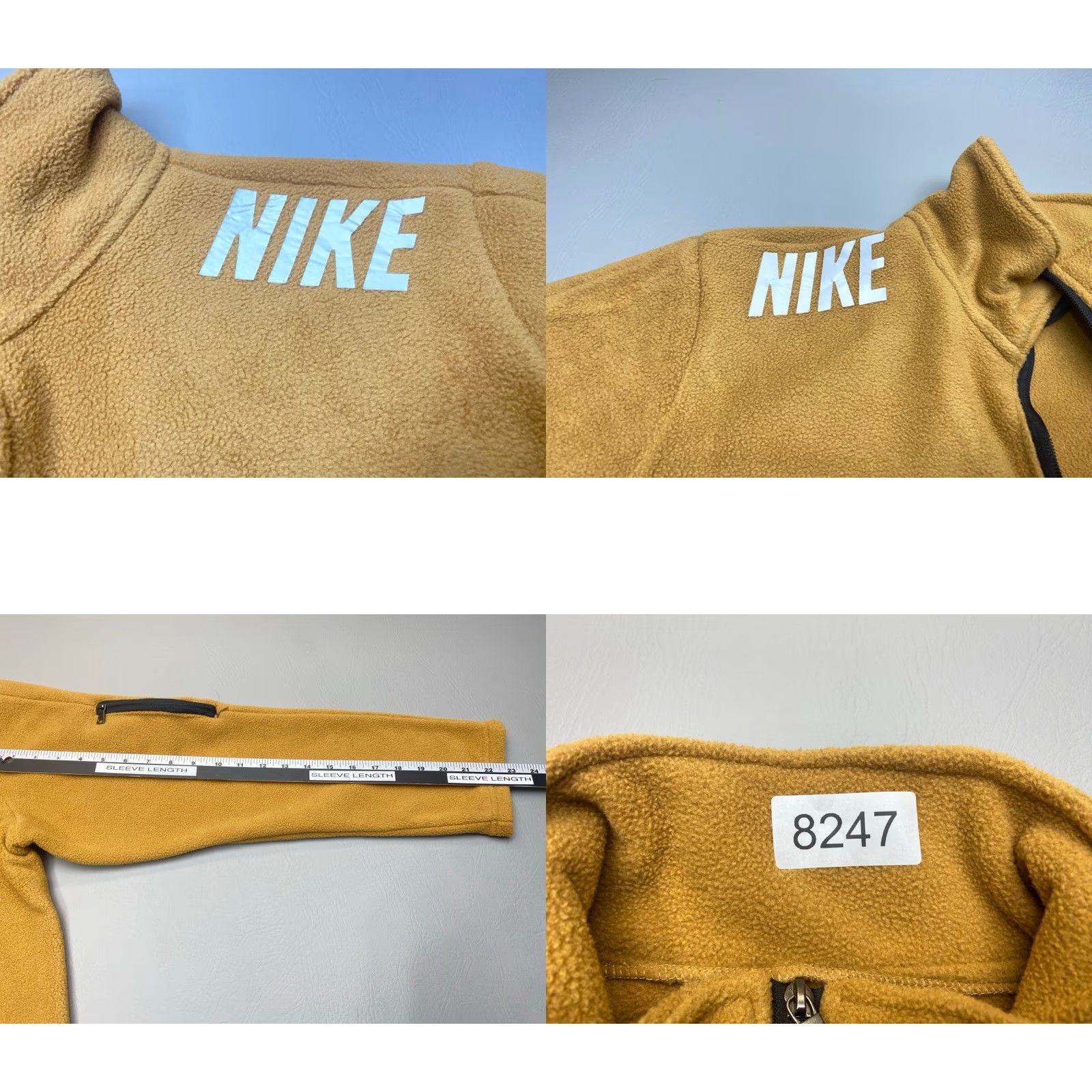 Nike VINTAGE Nike 1/4 Zip Fleece Pullover Mens Large Brown White Swoosh & Words 8247 Size US L / EU 52-54 / 3 - 8 Thumbnail