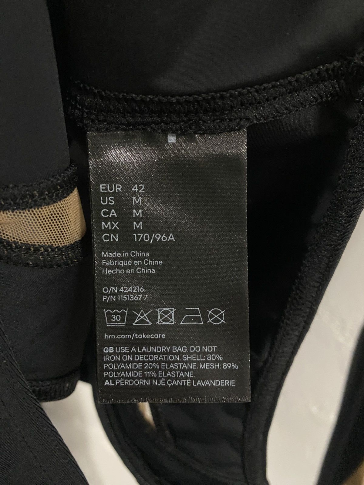 H&M × Mugler Mugler X H&M Rare Black & Beige Mesh Panel Bodysuit Size M / US 6-8 / IT 42-44 - 6 Thumbnail