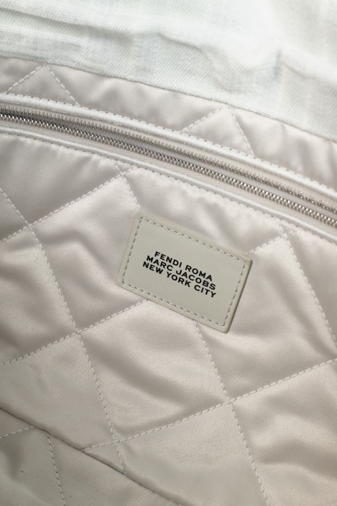 Fendi Fendi by Marc Jacobs Maxi Baguette White Denim Shoulder Bag Size ONE SIZE - 13 Thumbnail