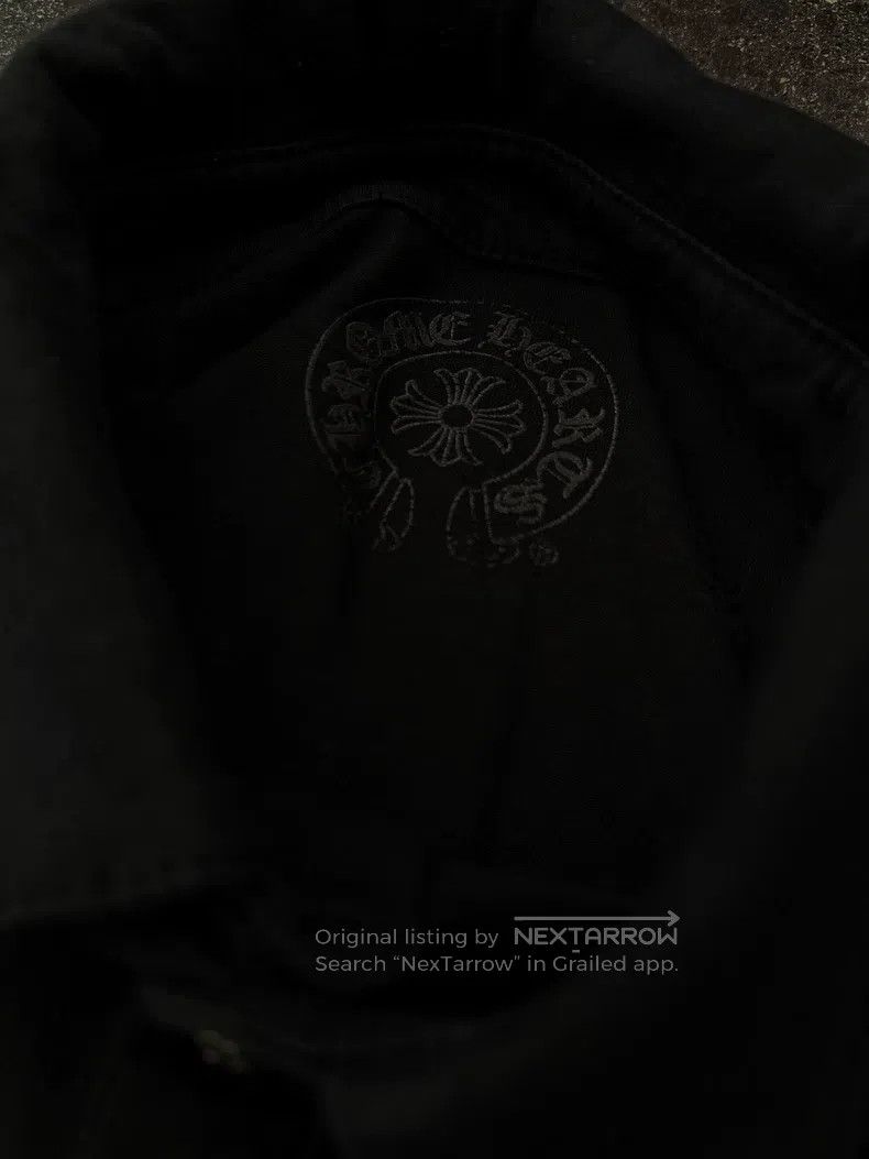 Chrome Hearts CHROME HEARTS Size XL Black short-sleeve polo with horsesho Size US XL / EU 56 / 4 - 4 Thumbnail