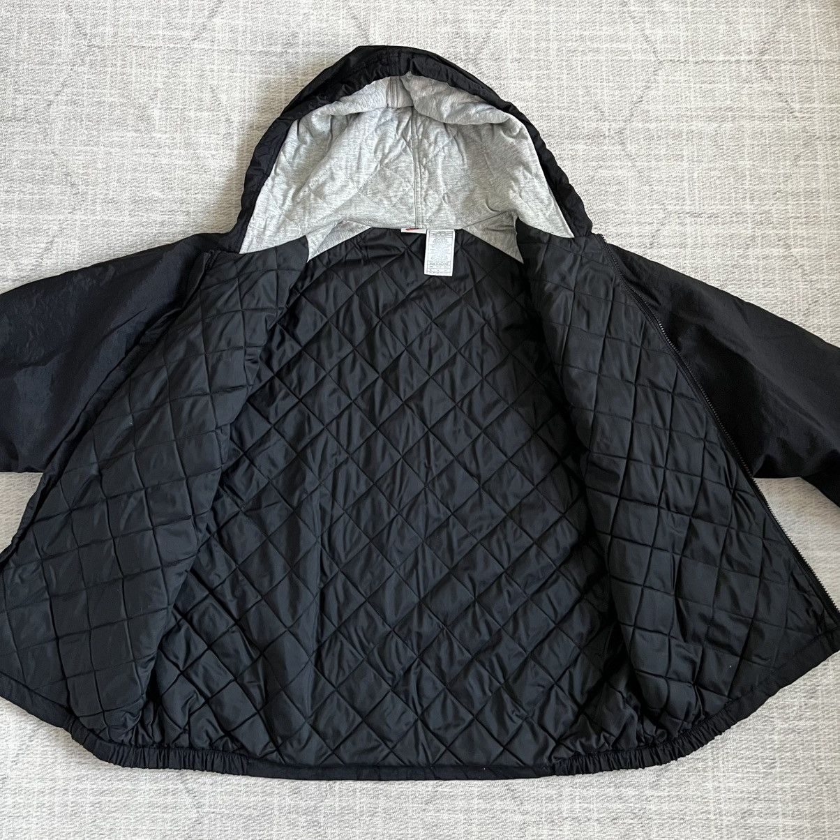 Nike Vintage 1990s Nike Air Swoosh Black Hooded Puffer Jacket Size US XL / EU 56 / 4 - 8 Thumbnail