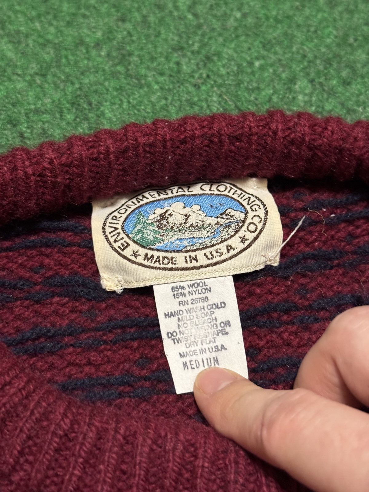 Vintage Vintage Birds Eye Wool Blend Red S/M Knit 21x24 Sweater Size US S / EU 44-46 / 1 - 2 Thumbnail