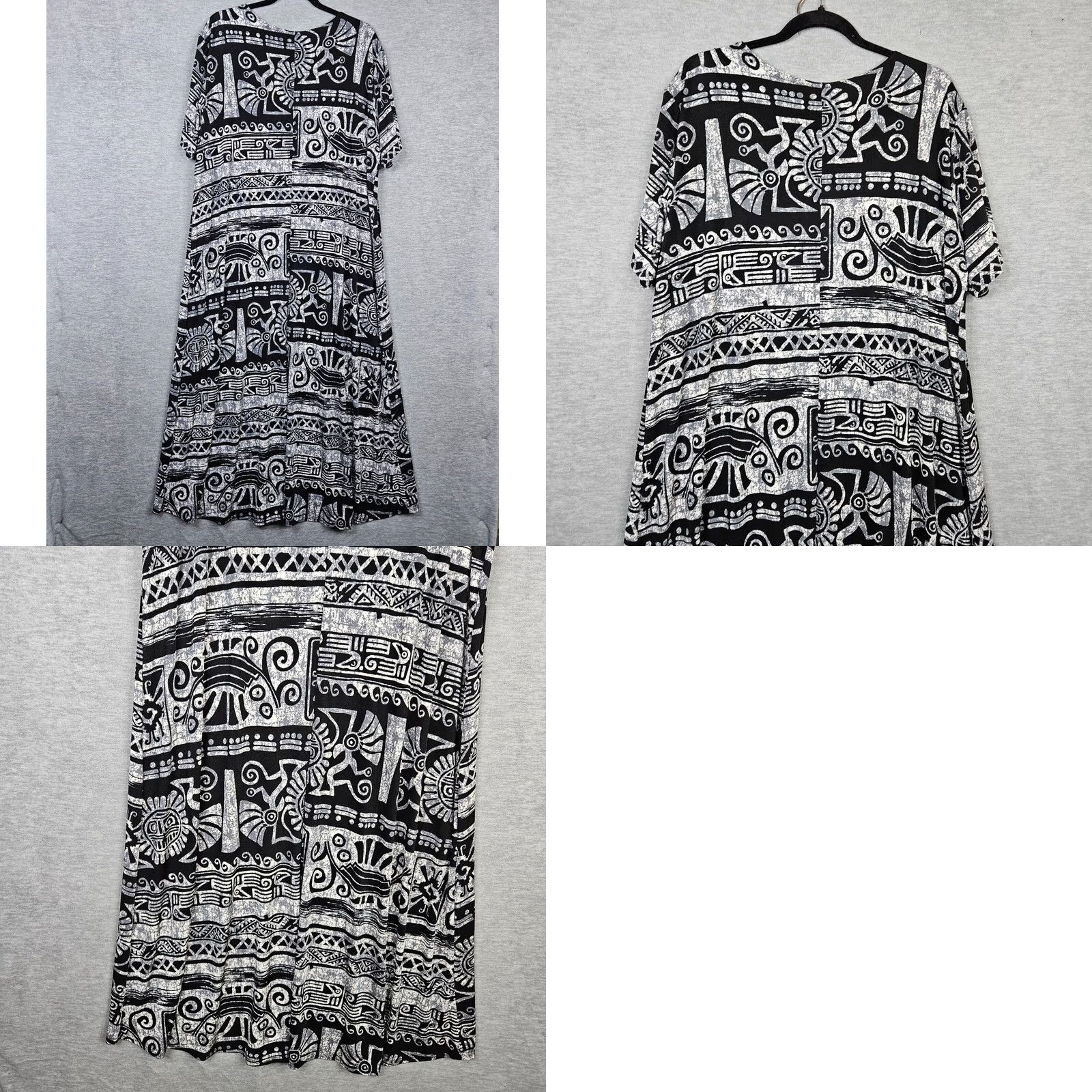 Vintage JOSTAR Women's White Short Sleeve Round Neck A-Line Dress 3XL New Size 40" / US 18 - 8 Thumbnail