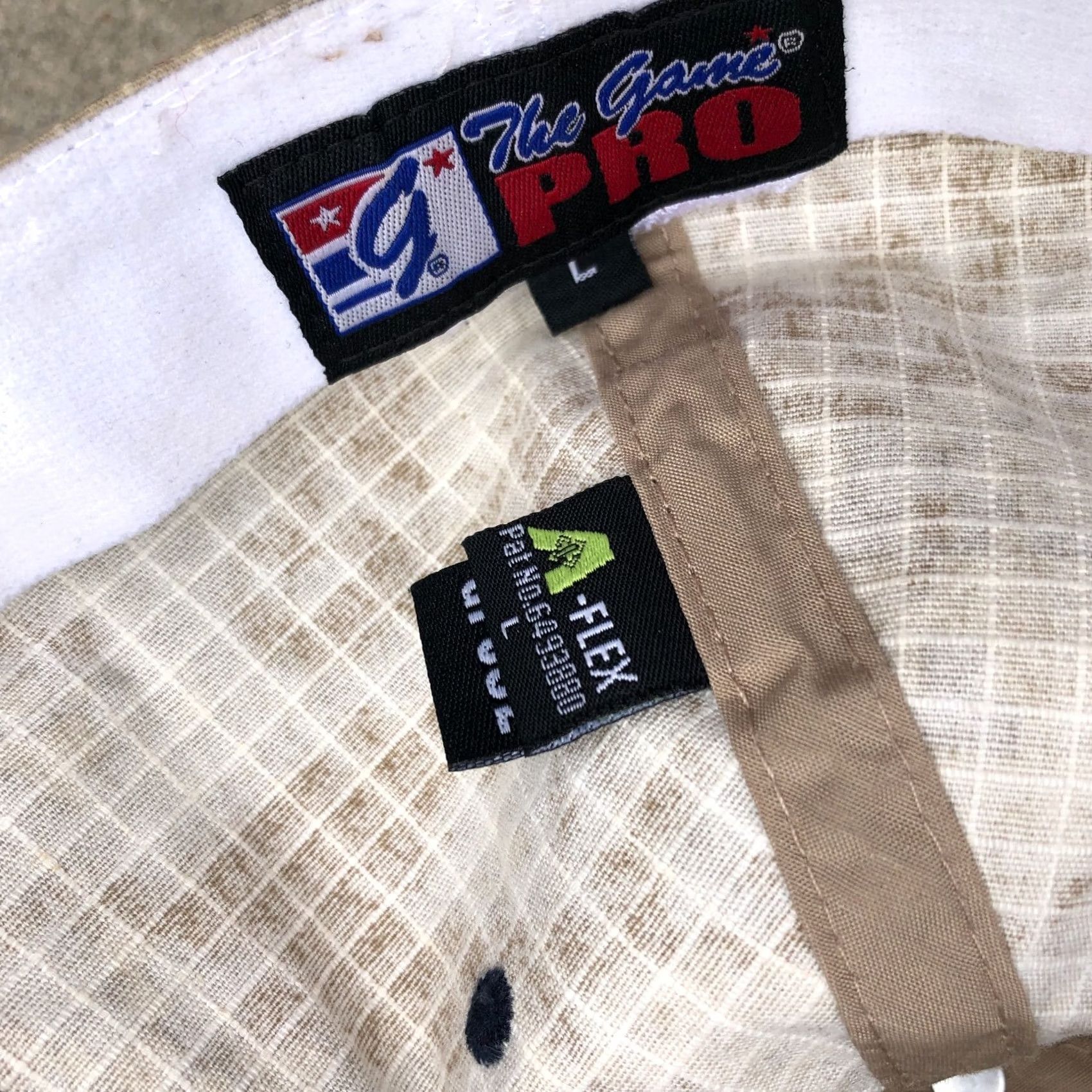 Logo 7 VINTAGE The Game PRO C Logo USA Flag Fitted Hat Mens LG Camo Cap Baseball Cap beige L Size ONE SIZE - 6 Thumbnail