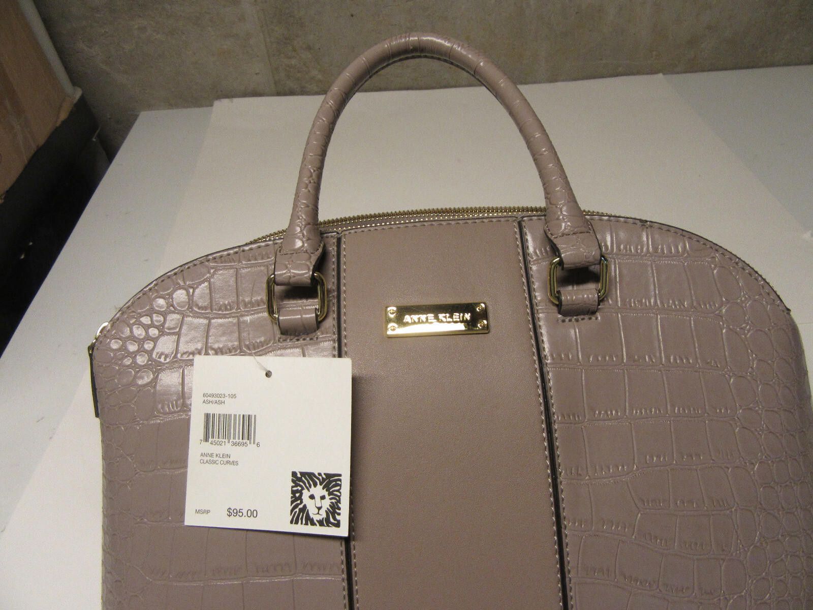 Designer Anne Klein Classic Curves Satchel Ash Grey Size ONE SIZE - 2 Thumbnail