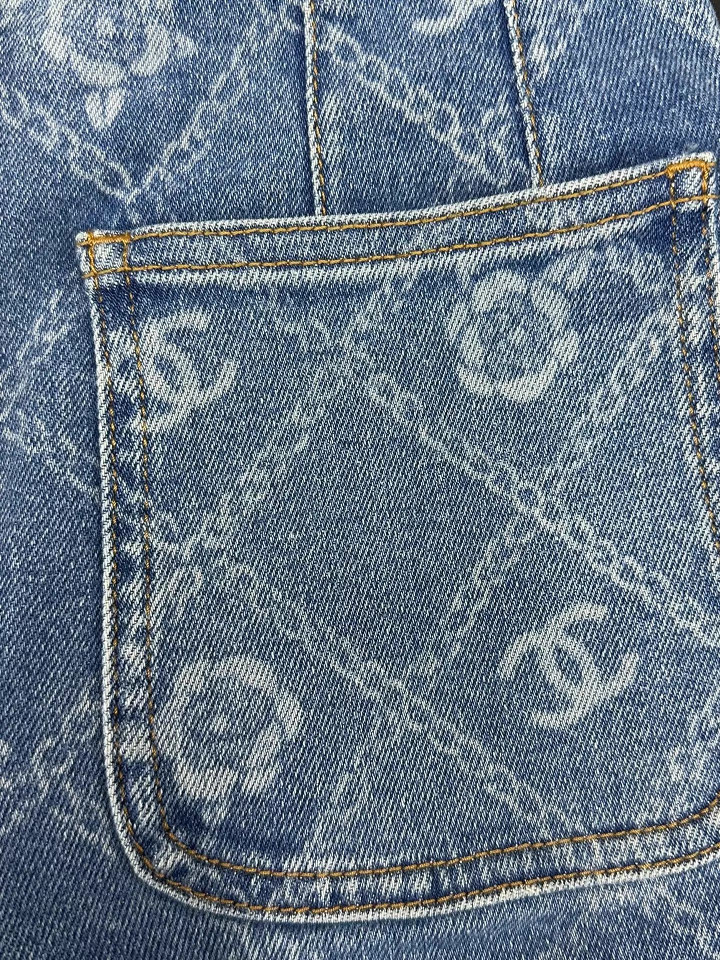 Chanel Chanel 23A Women's Blue Camellia Wide-Leg Jeans 34 Size 25" / US 0 / IT 36 - 3 Thumbnail