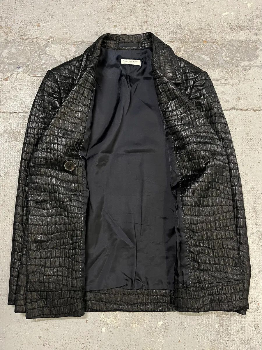 Dries Van Noten Dries van Noten Crocodile Effect Quilted Black Blazer Size XS / US 0-2 / IT 36-38 - 8 Thumbnail