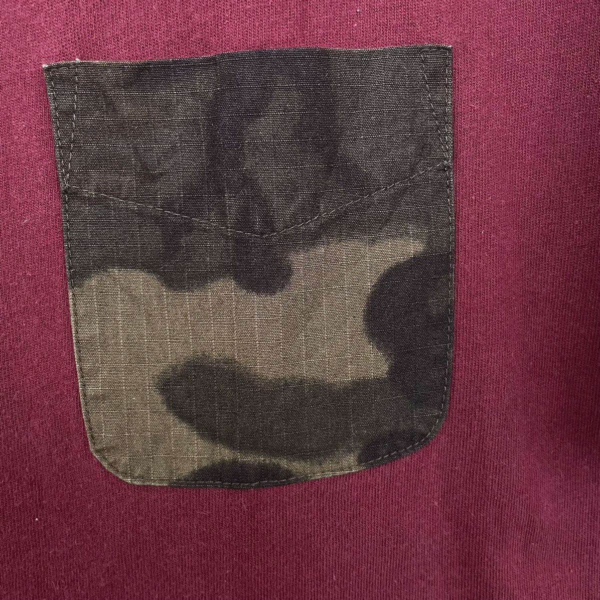 Silas Silas Burgundy Camouflage Single Pocket Skater T Shirt Size US M / EU 48-50 / 2 - 2 Thumbnail