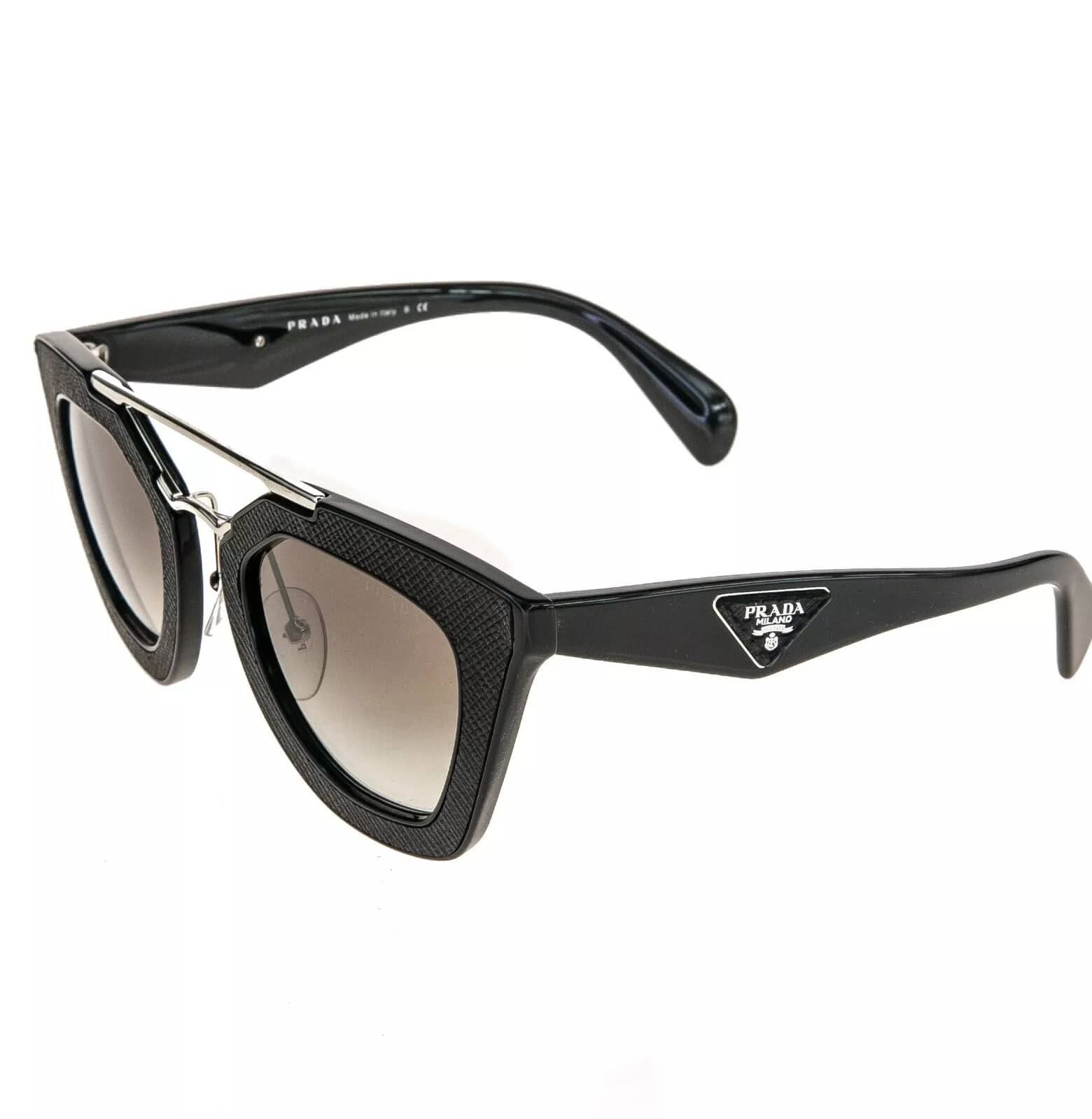 Prada PRADA 14S Cinema ORNATE SAFFIANO PR14SS Black Sunglasses Size ONE SIZE - 4 Thumbnail