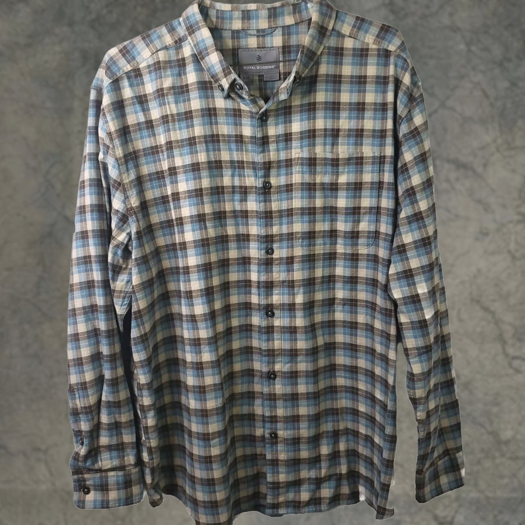 Royal Robbins Royal Robbins Flannel Shirt Mens XXL Blue Green Plaid Button Up Long Sleeve Classic Outdoor Designer Size US XXL / EU 58 / 5 - 1 Thumbnail