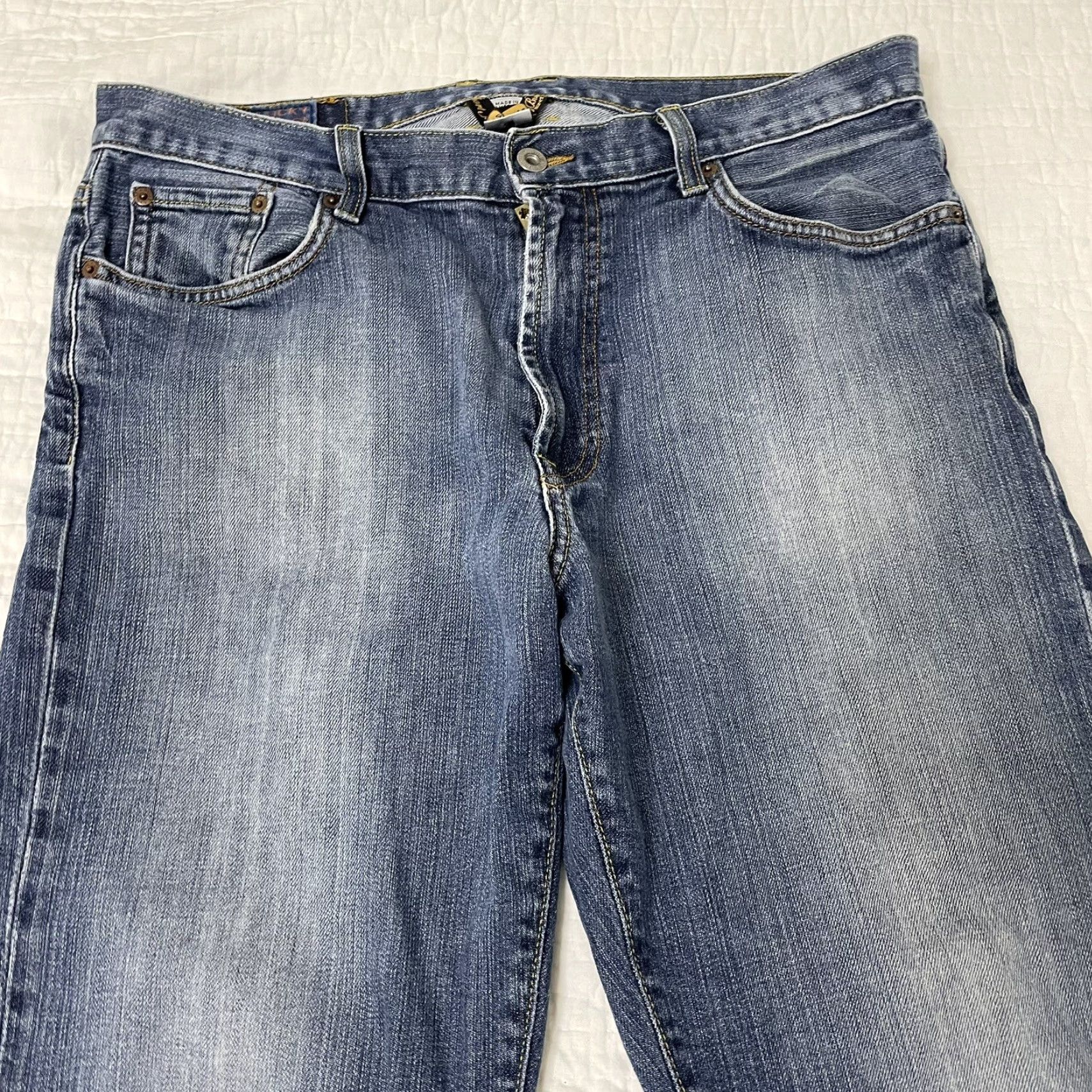 Lucky Brand Lucky Brand Jeans Men's Dark Wash 361 Vintage Straight Denim - 36 Short Inseam Regular 28in Inseam Blue Size US 36 / EU 52 - 3 Thumbnail