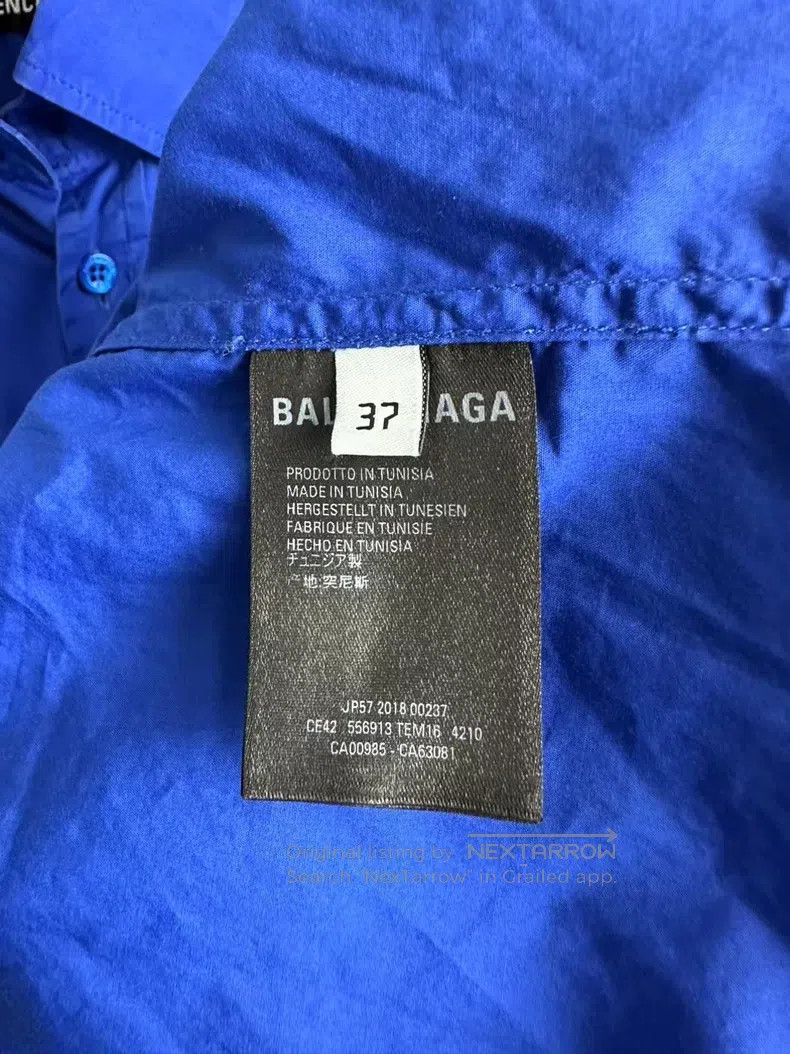 Balenciaga Balenciaga size 37 Blue Letter Print Short Sleeve Shirt Size US S / EU 44-46 / 1 - 4 Thumbnail